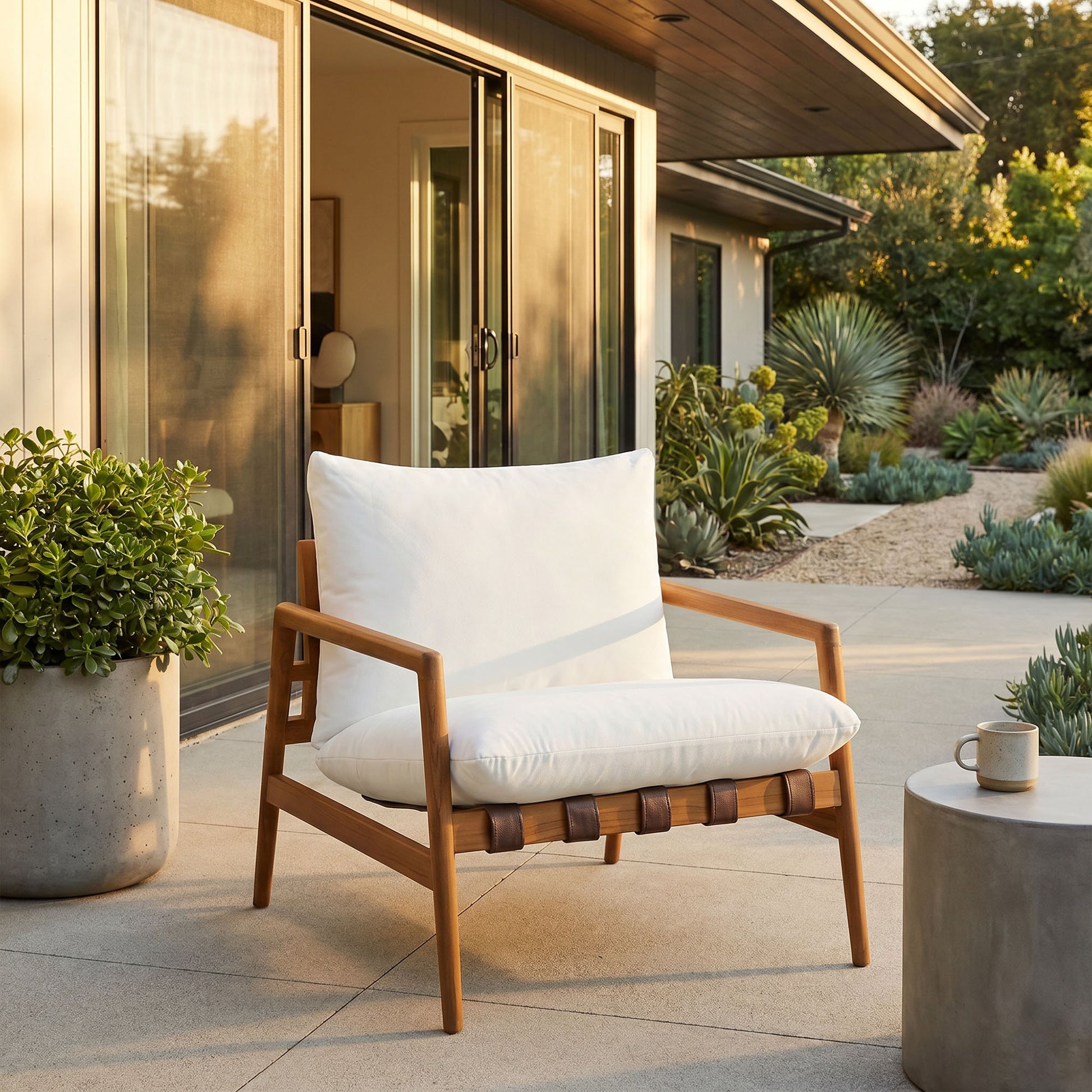 Nomi Outdoor Patio Teak Wood Sling Chair by Modway