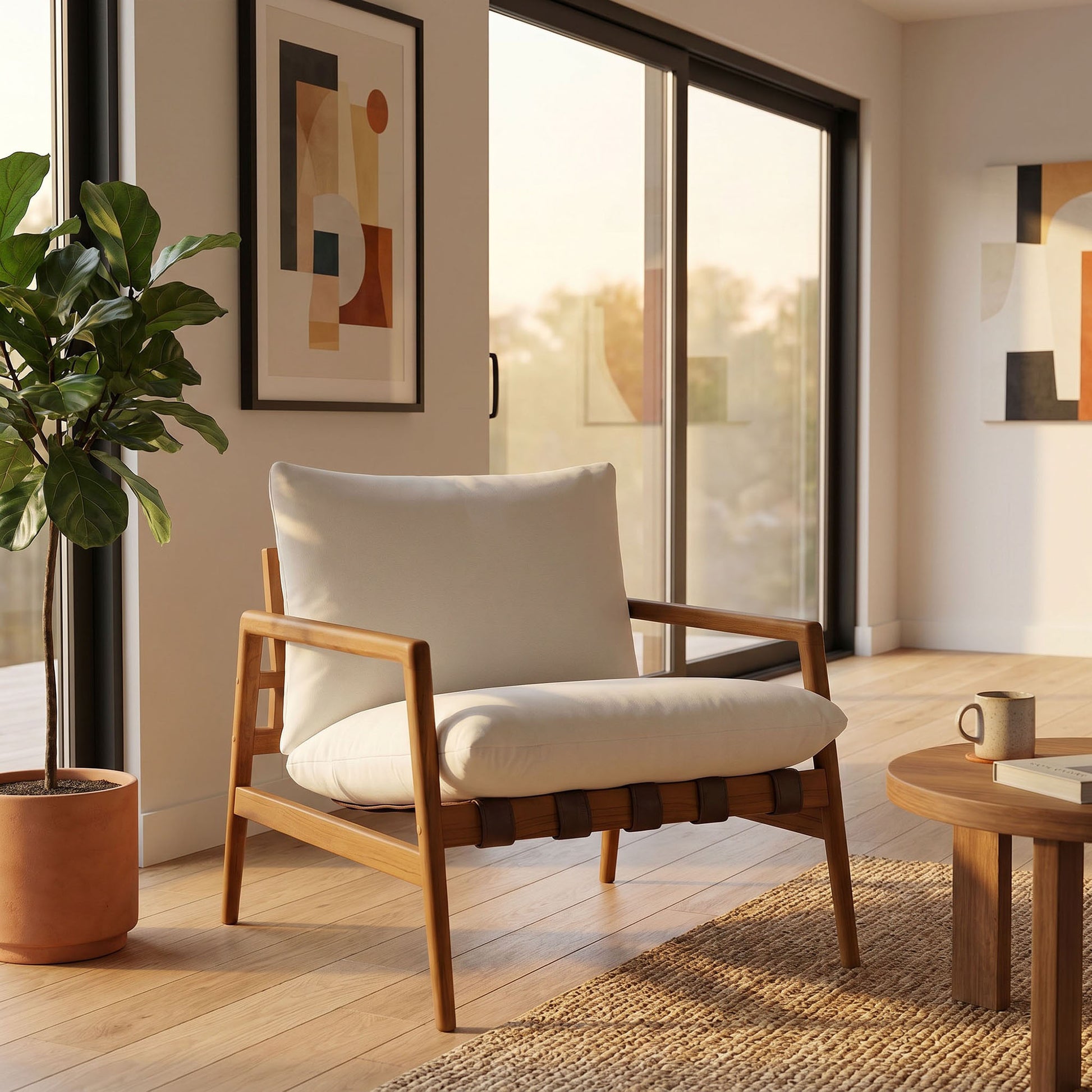Nomi Outdoor Patio Teak Wood Sling Chair by Modway