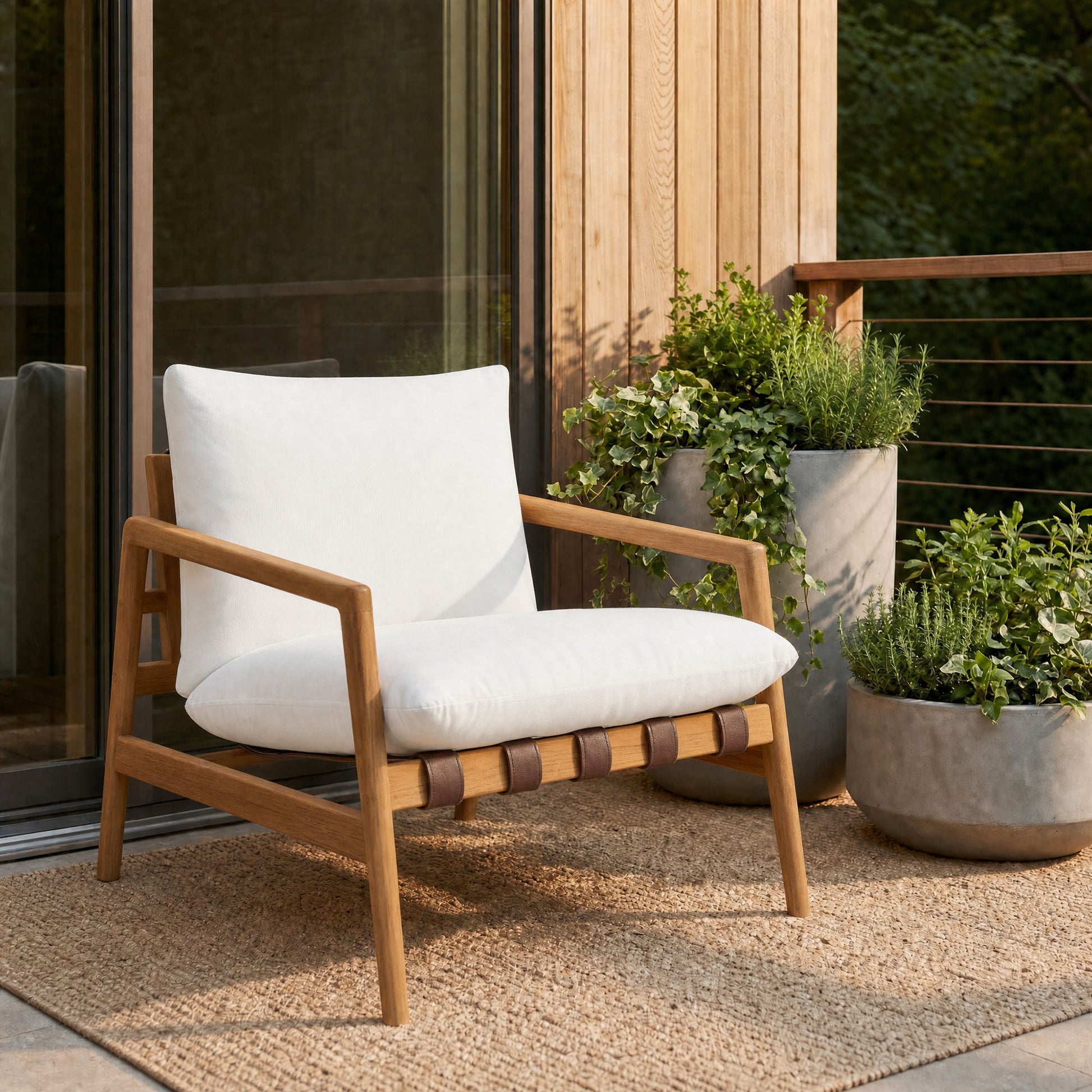 Nomi Outdoor Patio Teak Wood Sling Chair by Modway
