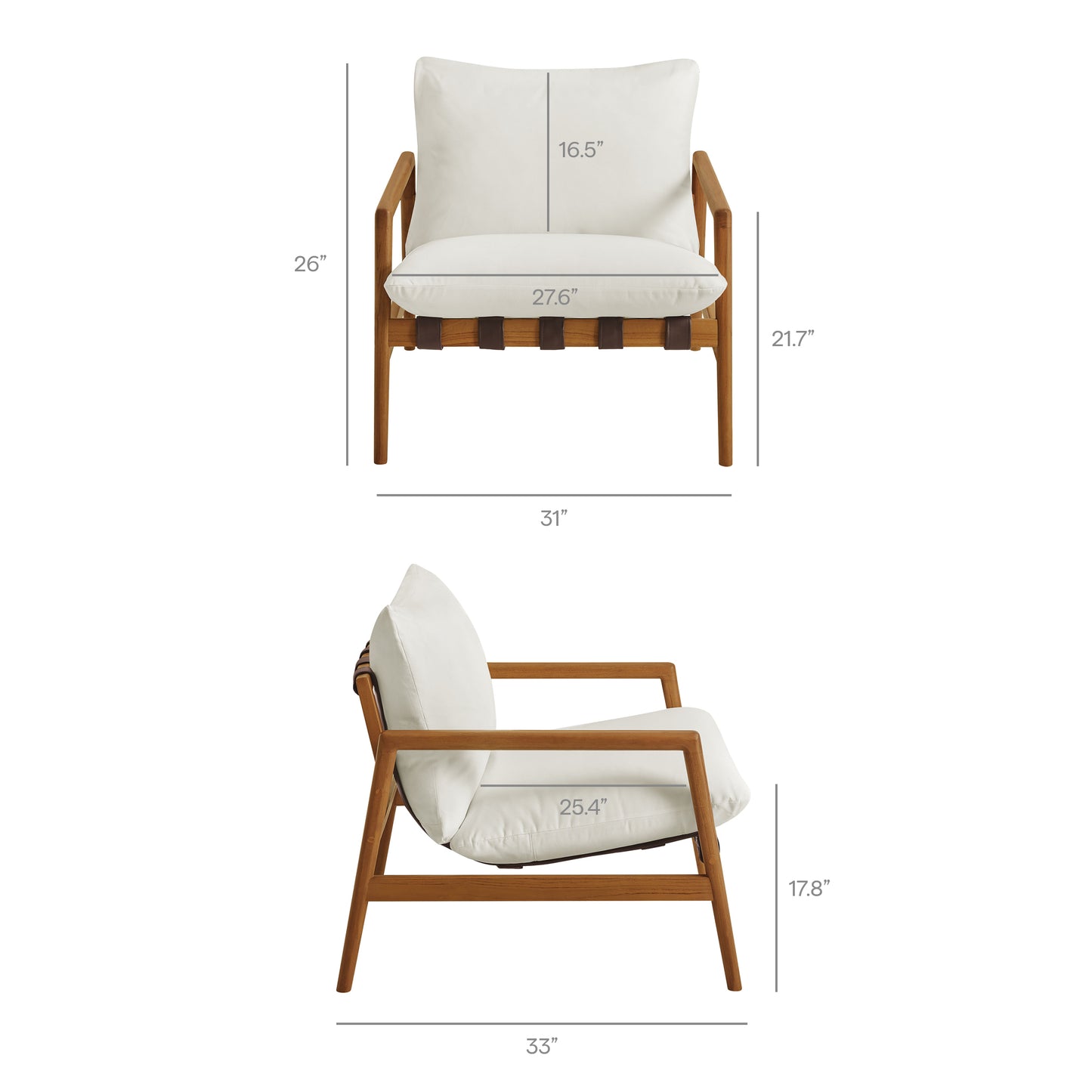 Nomi Outdoor Patio Teak Wood Sling Chair by Modway