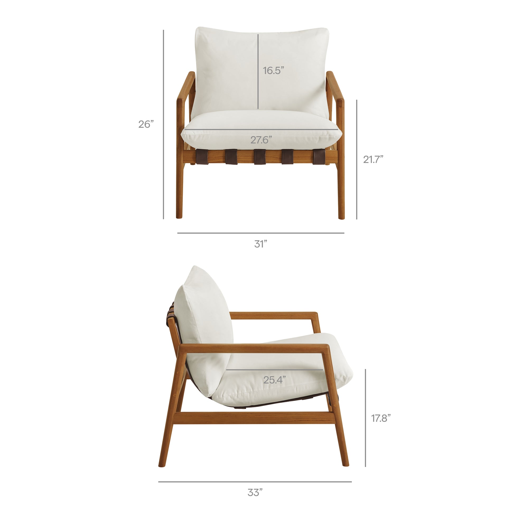 Nomi Outdoor Patio Teak Wood Sling Chair by Modway
