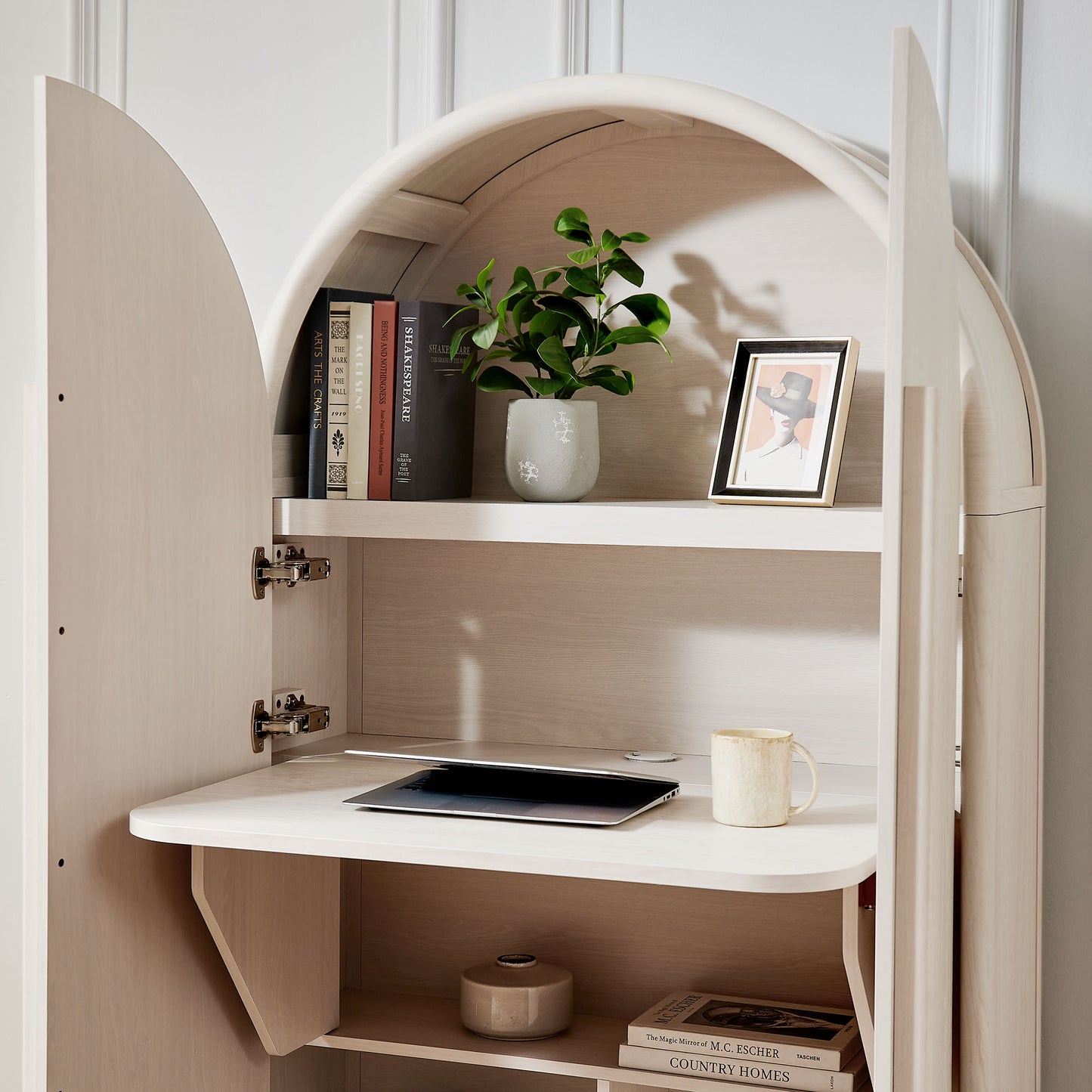 Bellamy Arched Fold-Out Desk Cabinet by Modway