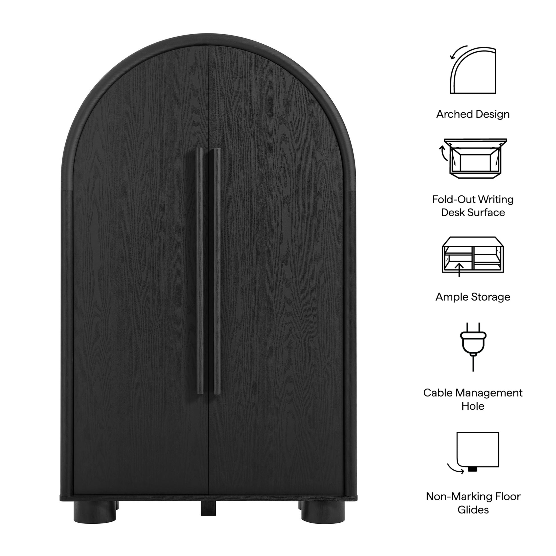 Bellamy Arched Fold-Out Desk Cabinet by Modway