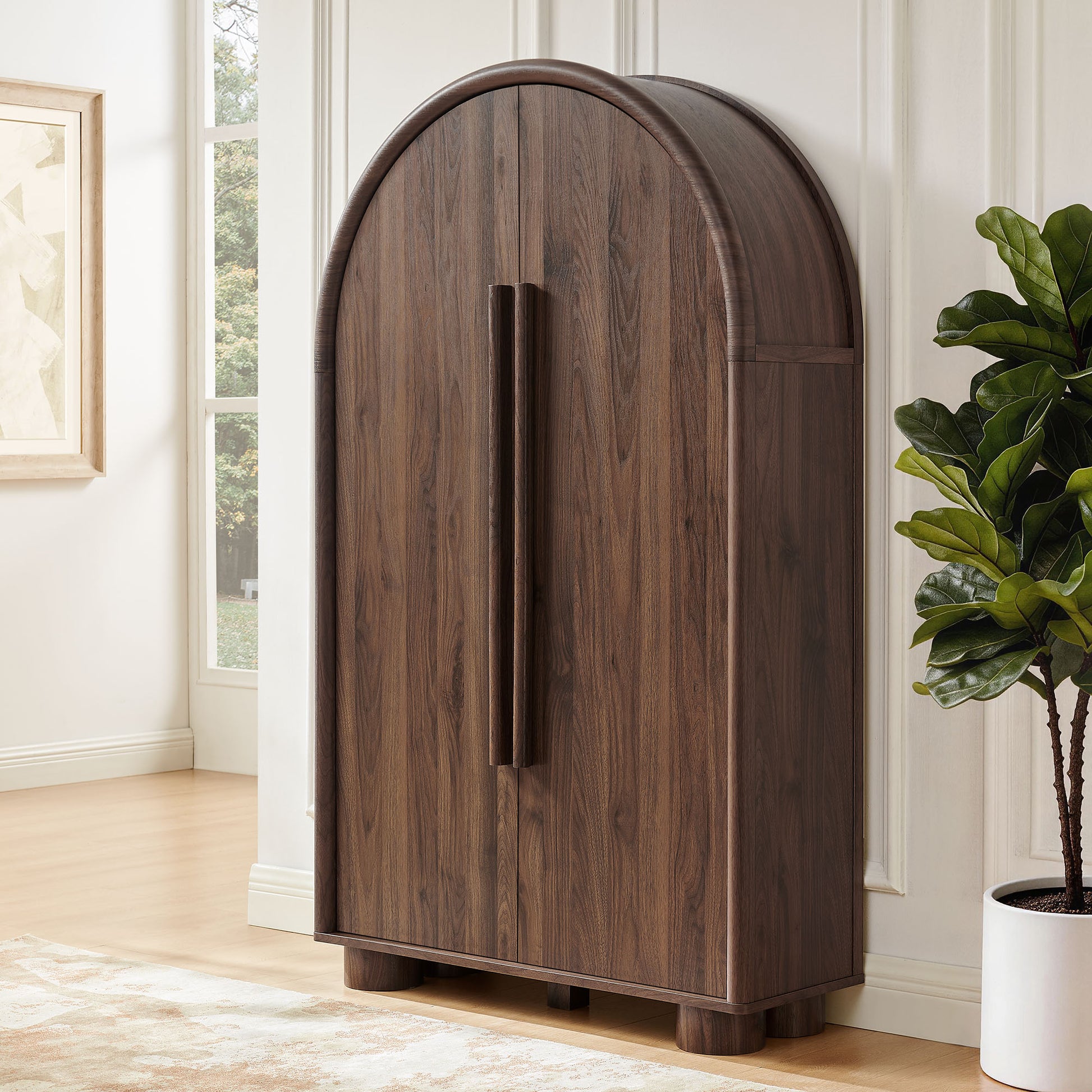 Bellamy Arched Fold-Out Desk Cabinet by Modway