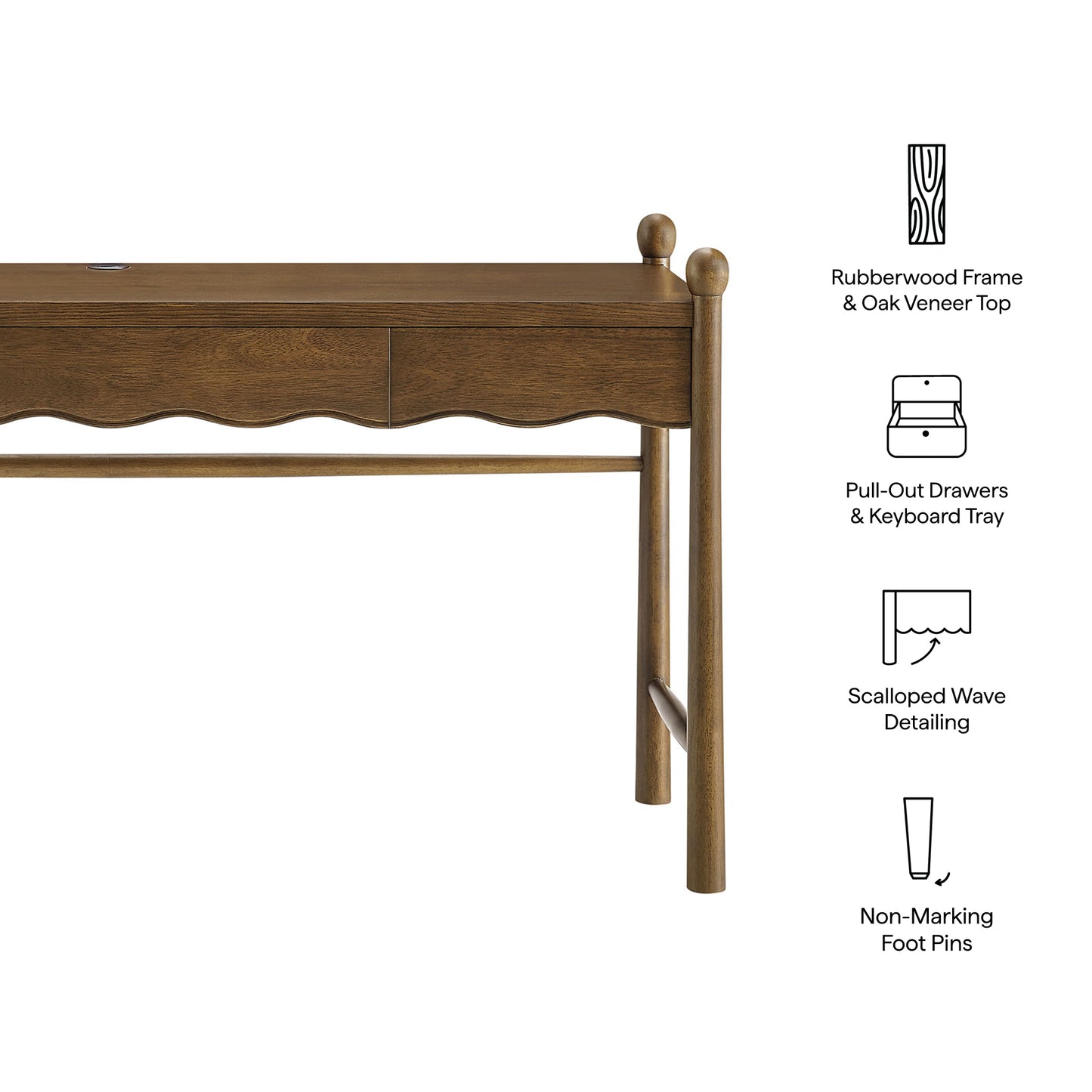 Darcy 62 Inch Wood Computer Desk by Modway