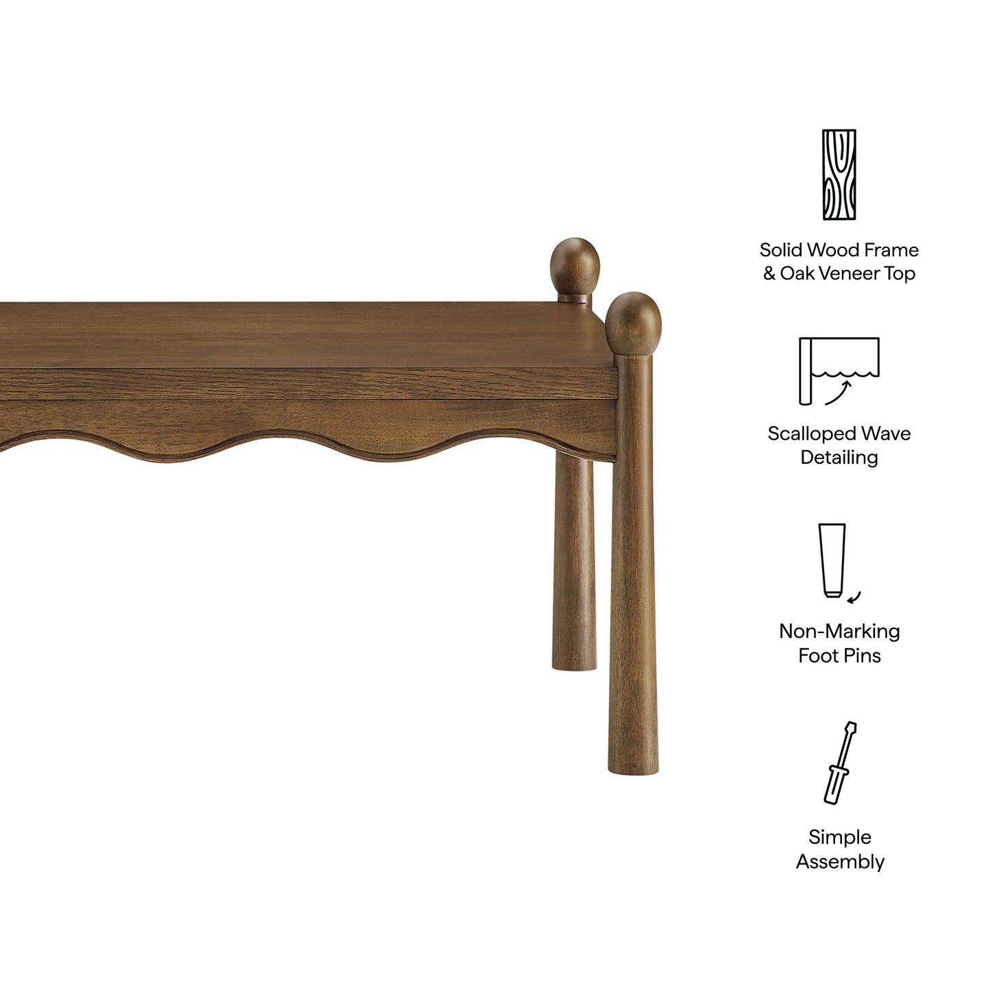 Darcy 46 Inch Wood Coffee Table by Modway