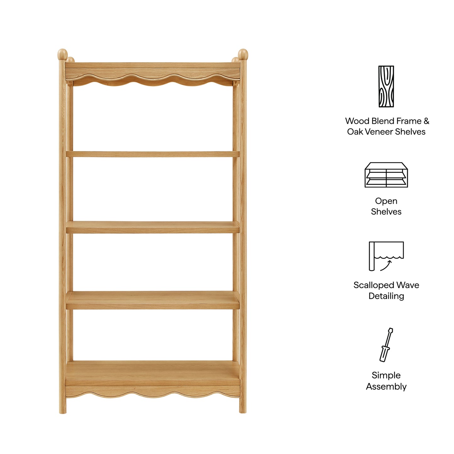 Darcy 4-Tier Open Bookcase by Modway