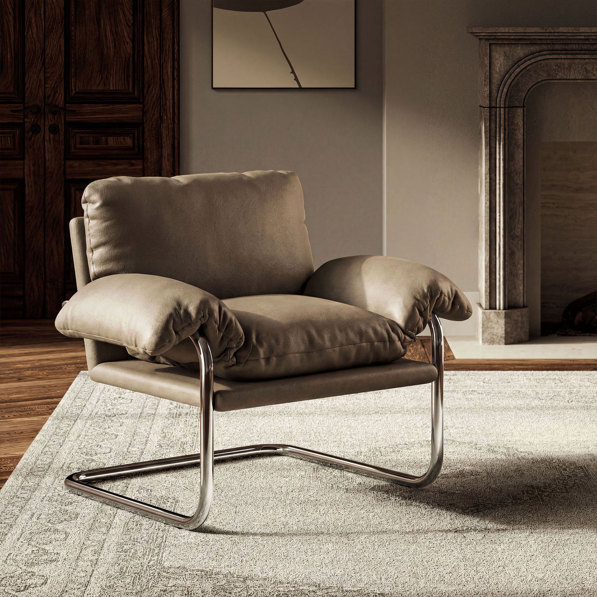 Ansel Vegan Leather Accent Chair by Modway