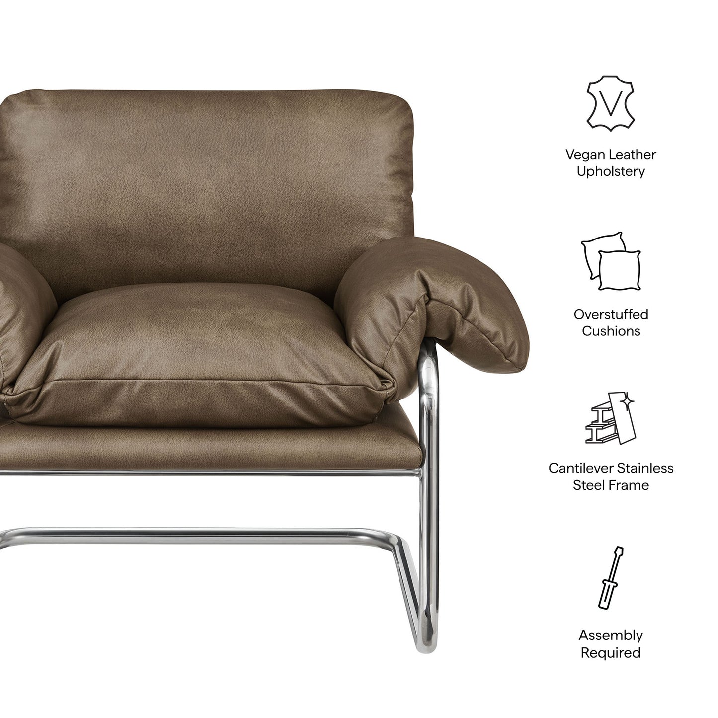 Ansel Vegan Leather Accent Chair by Modway