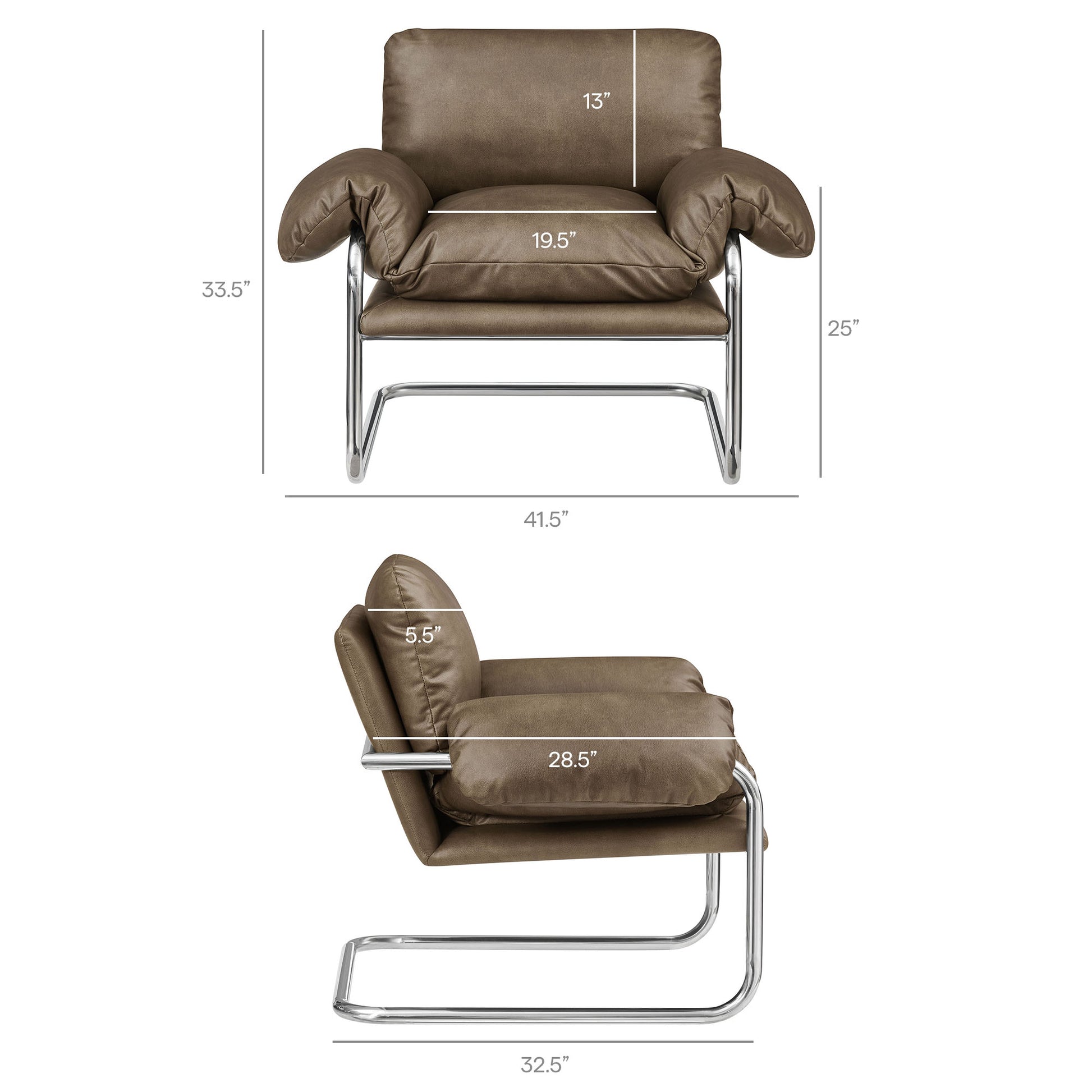Ansel Vegan Leather Accent Chair by Modway