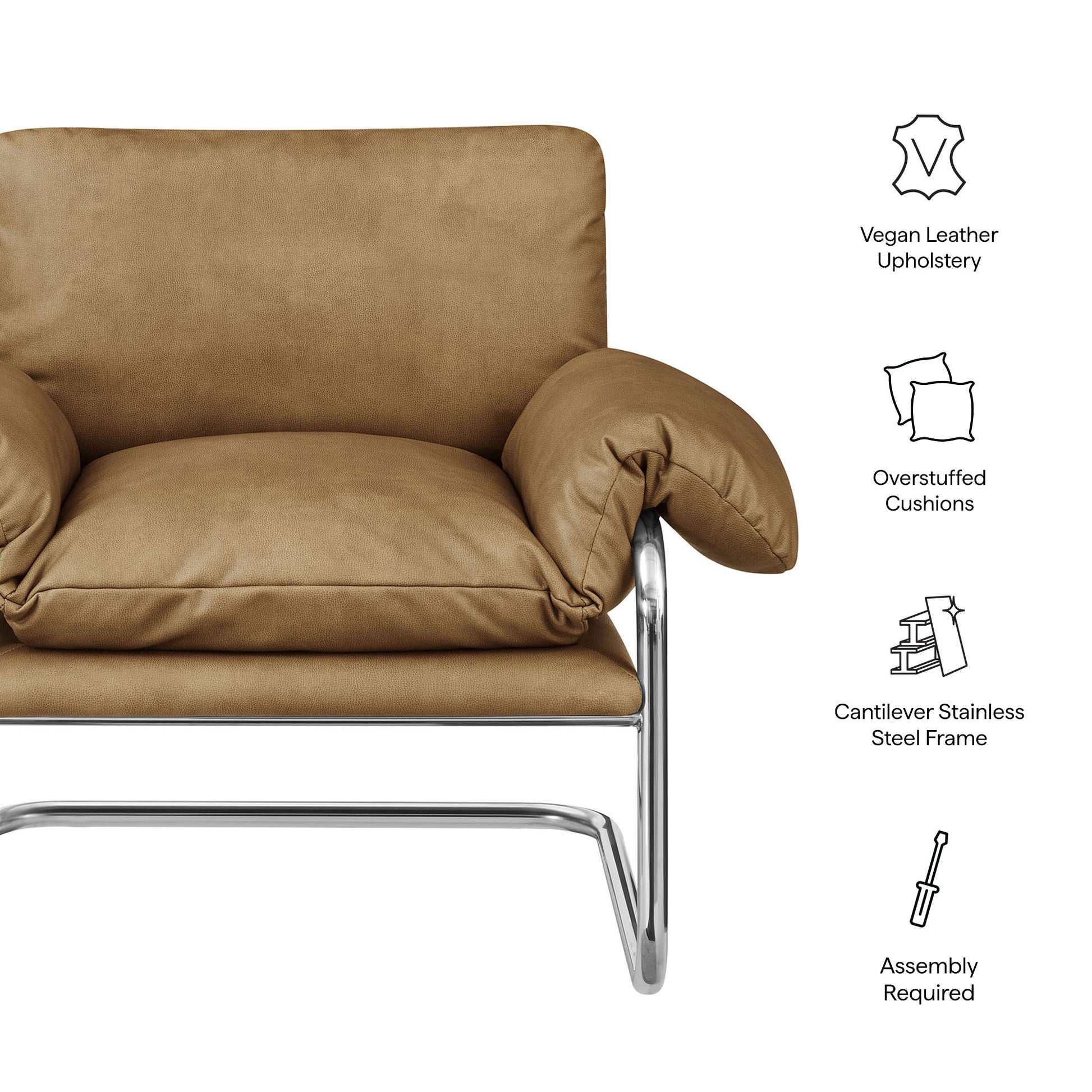 Ansel Vegan Leather Accent Chair by Modway