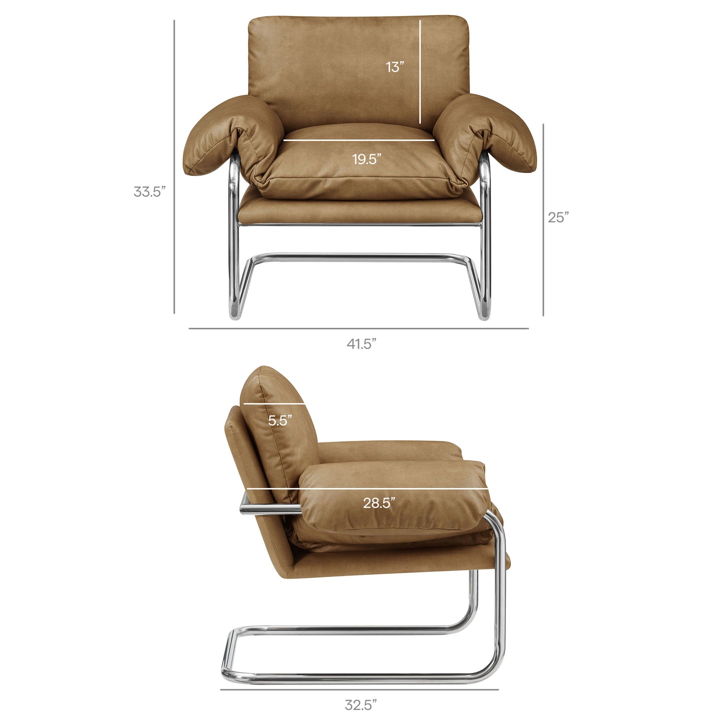 Ansel Vegan Leather Accent Chair by Modway