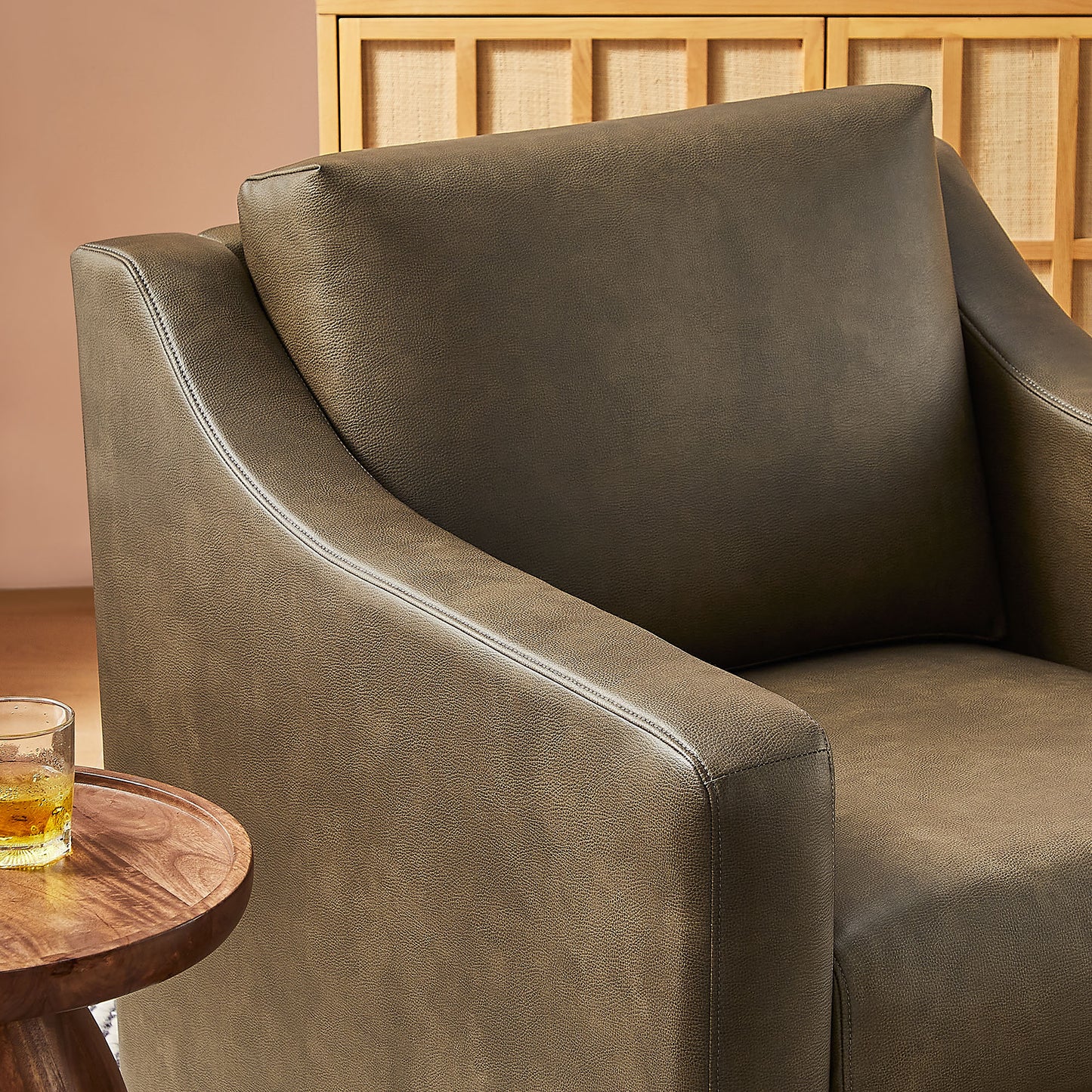Liora Vegan Leather Swivel Armchair by Modway