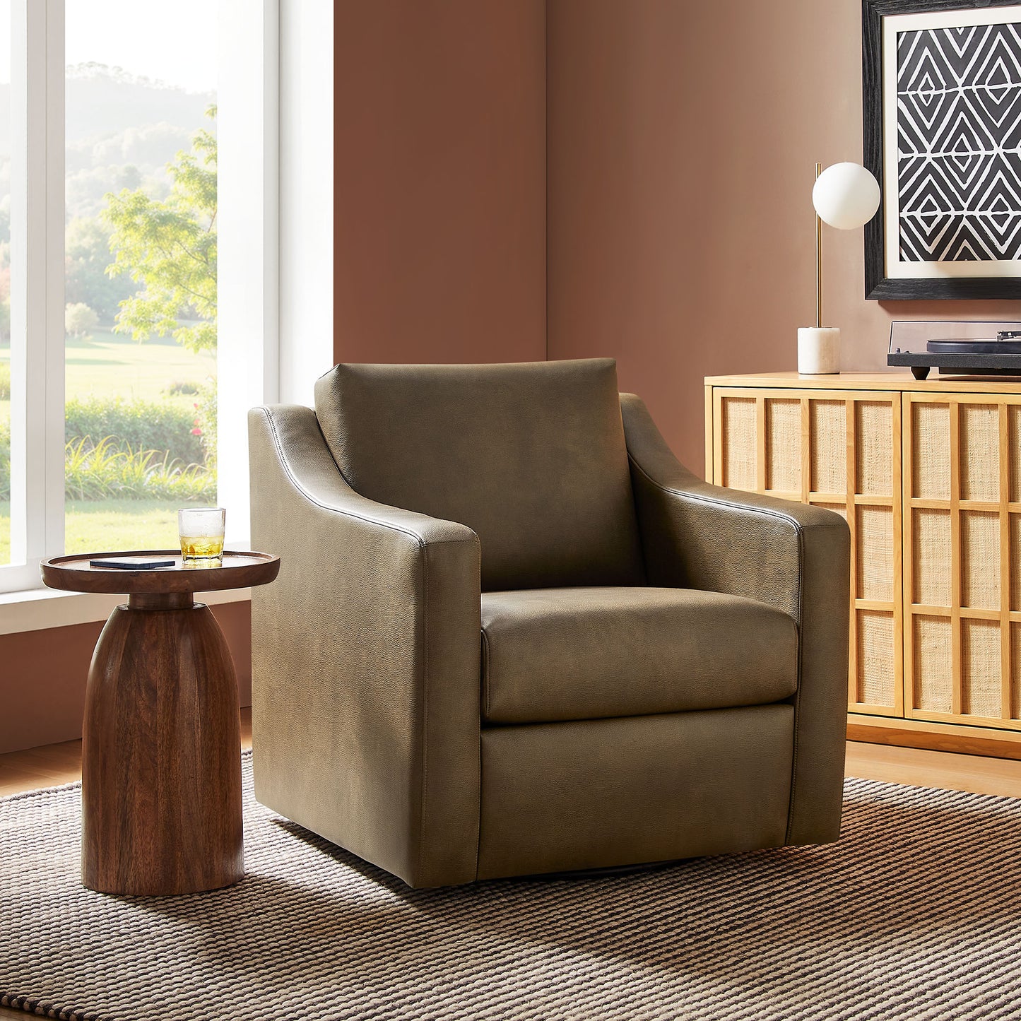 Liora Vegan Leather Swivel Armchair by Modway