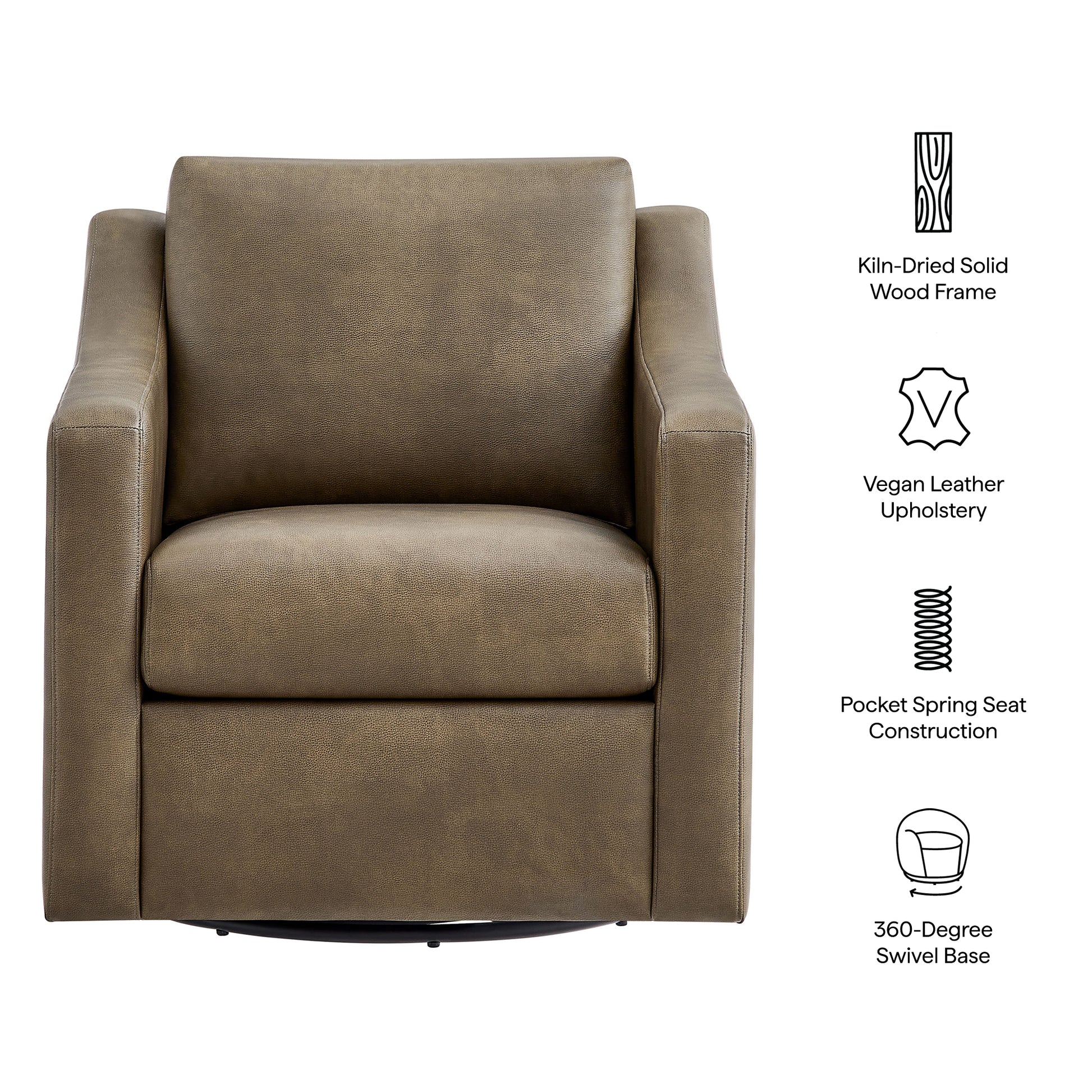 Liora Vegan Leather Swivel Armchair by Modway