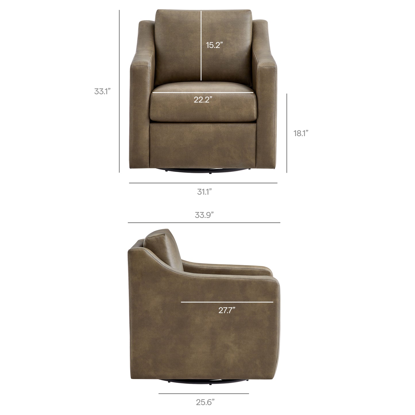 Liora Vegan Leather Swivel Armchair by Modway