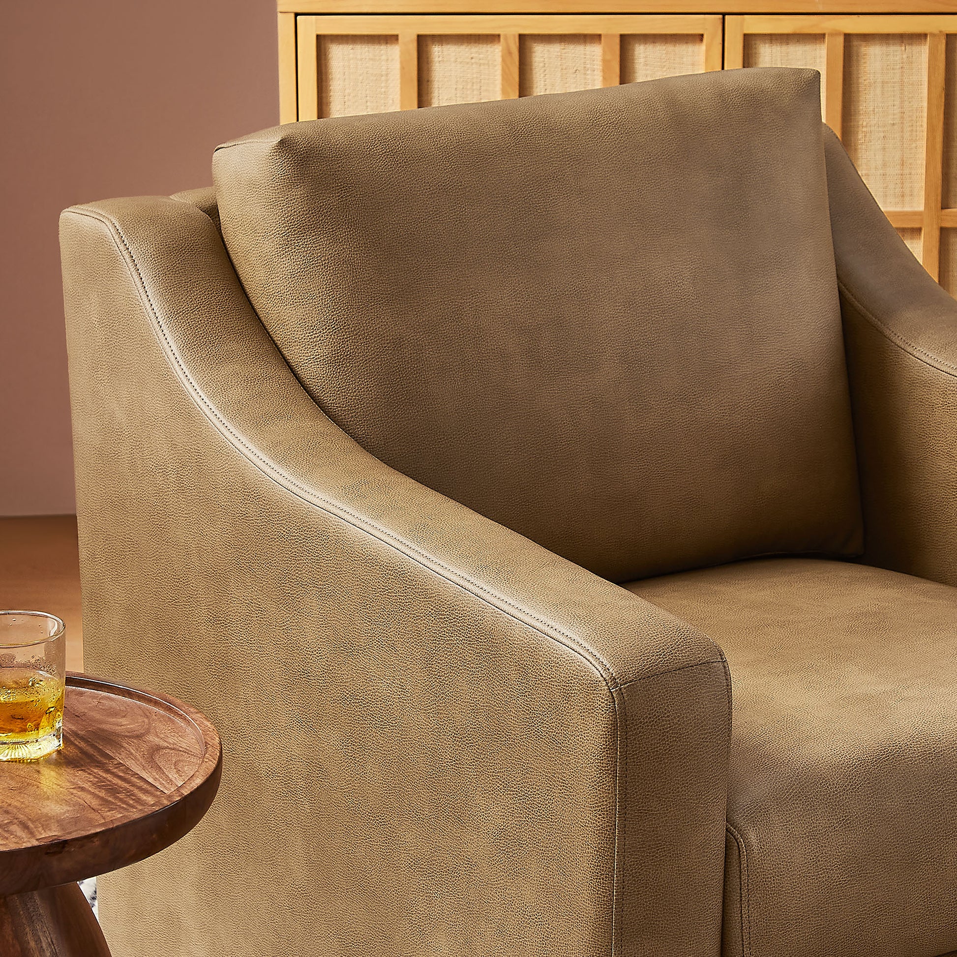 Liora Vegan Leather Swivel Armchair by Modway