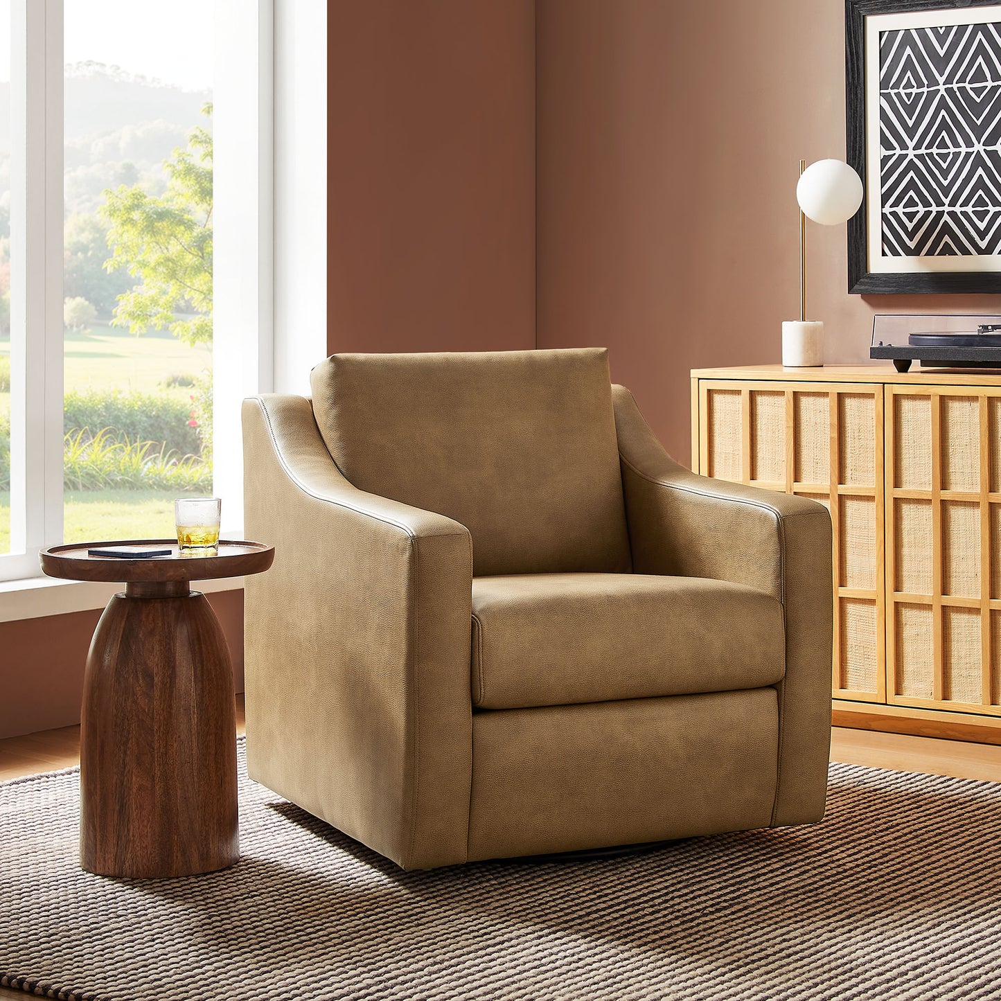 Liora Vegan Leather Swivel Armchair by Modway