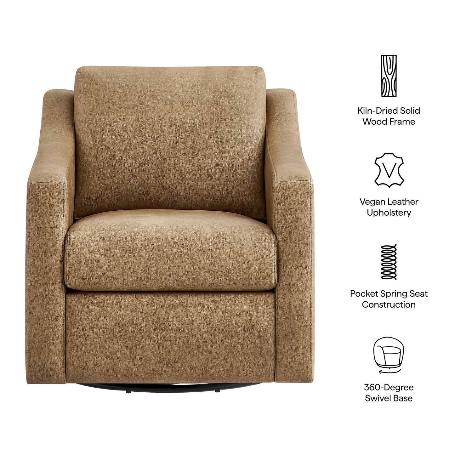 Liora Vegan Leather Swivel Armchair by Modway