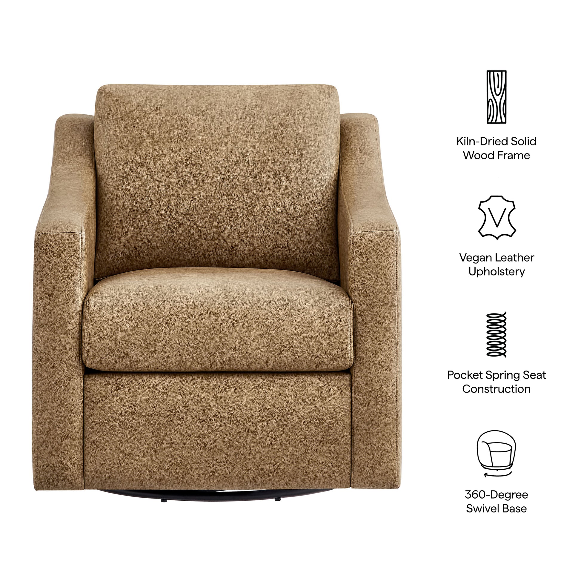Liora Vegan Leather Swivel Armchair by Modway