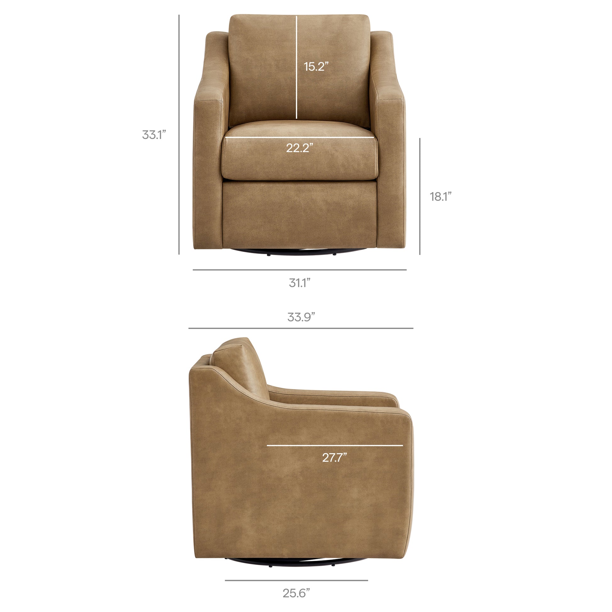 Liora Vegan Leather Swivel Armchair by Modway