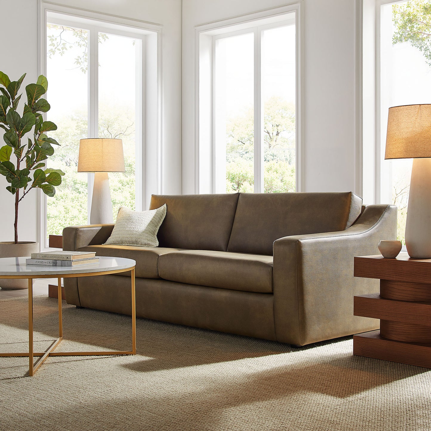 Liora 87 Inch Vegan Leather Sofa by Modway