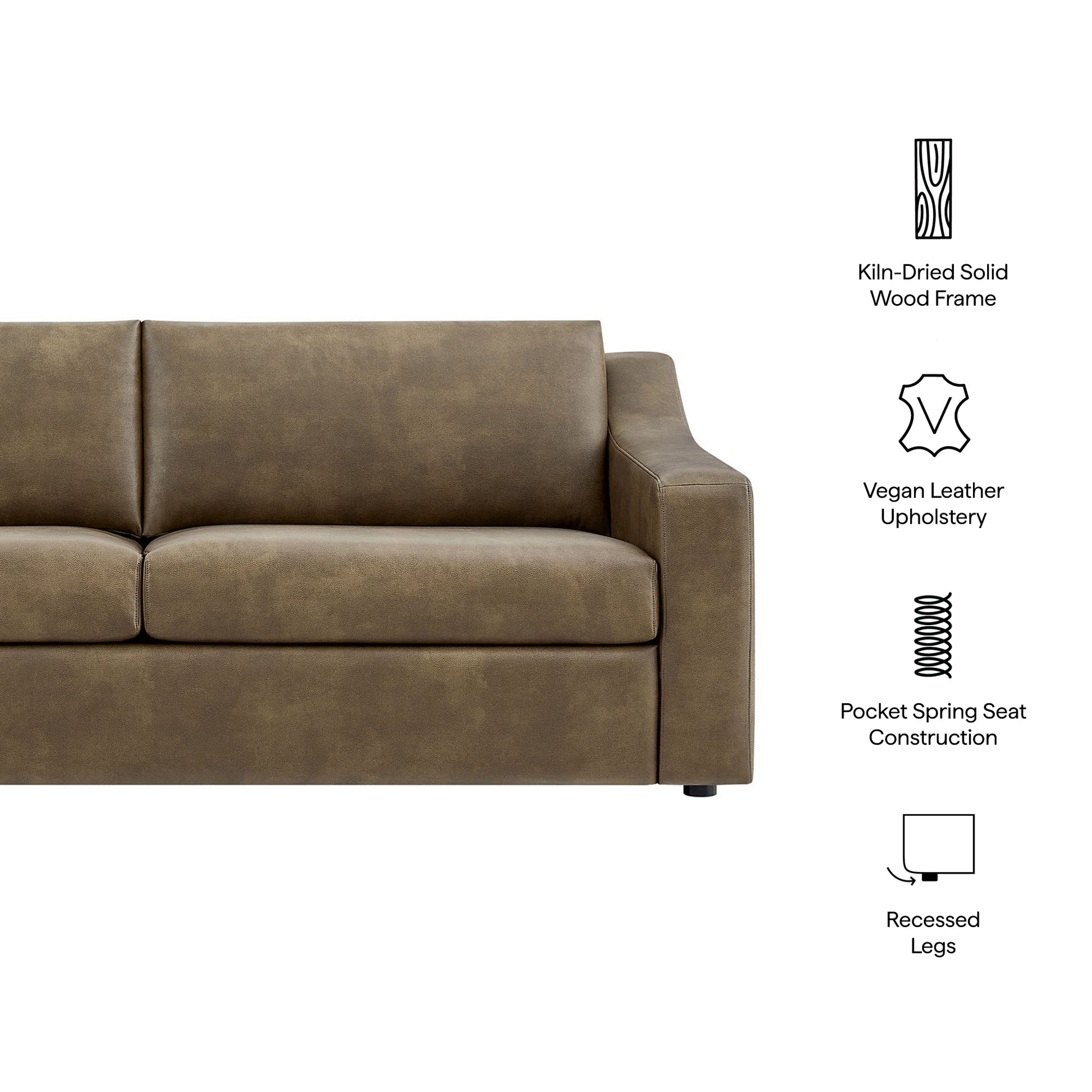 Liora 87 Inch Vegan Leather Sofa by Modway