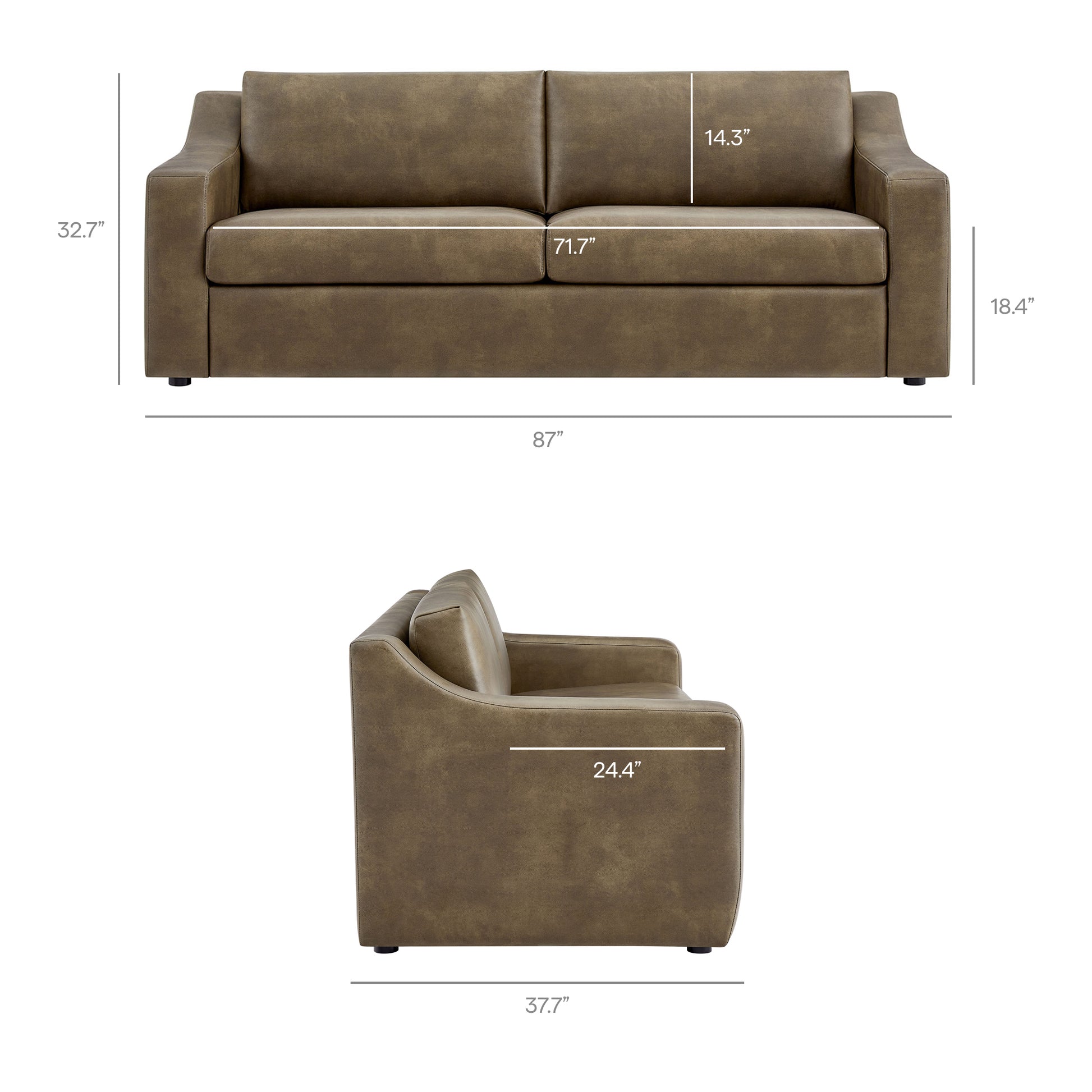 Liora 87 Inch Vegan Leather Sofa by Modway