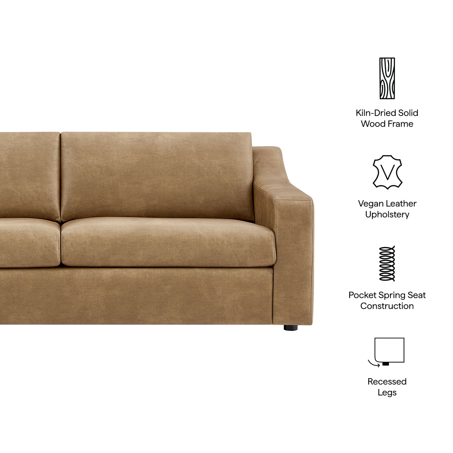 Liora 87 Inch Vegan Leather Sofa by Modway