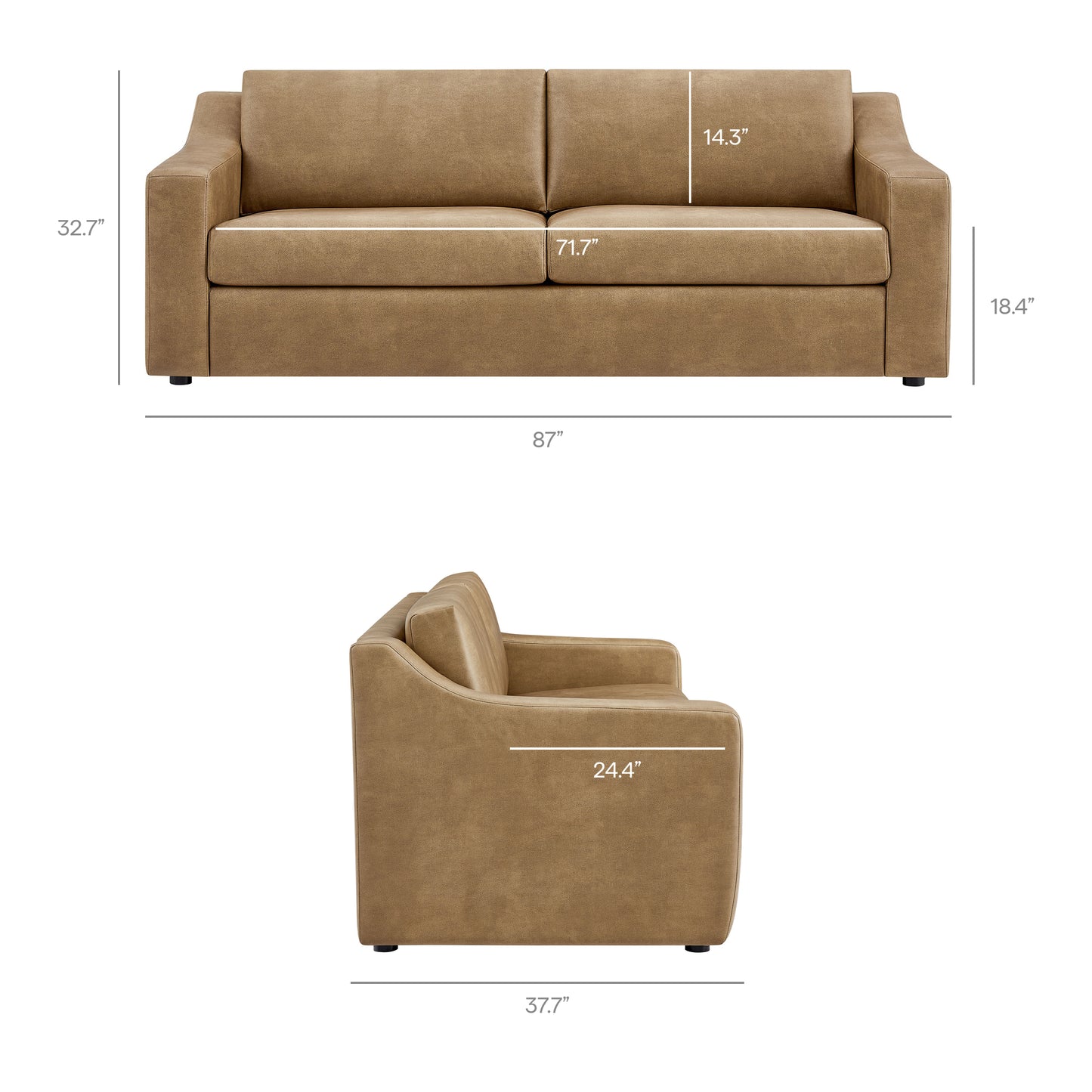 Liora 87 Inch Vegan Leather Sofa by Modway