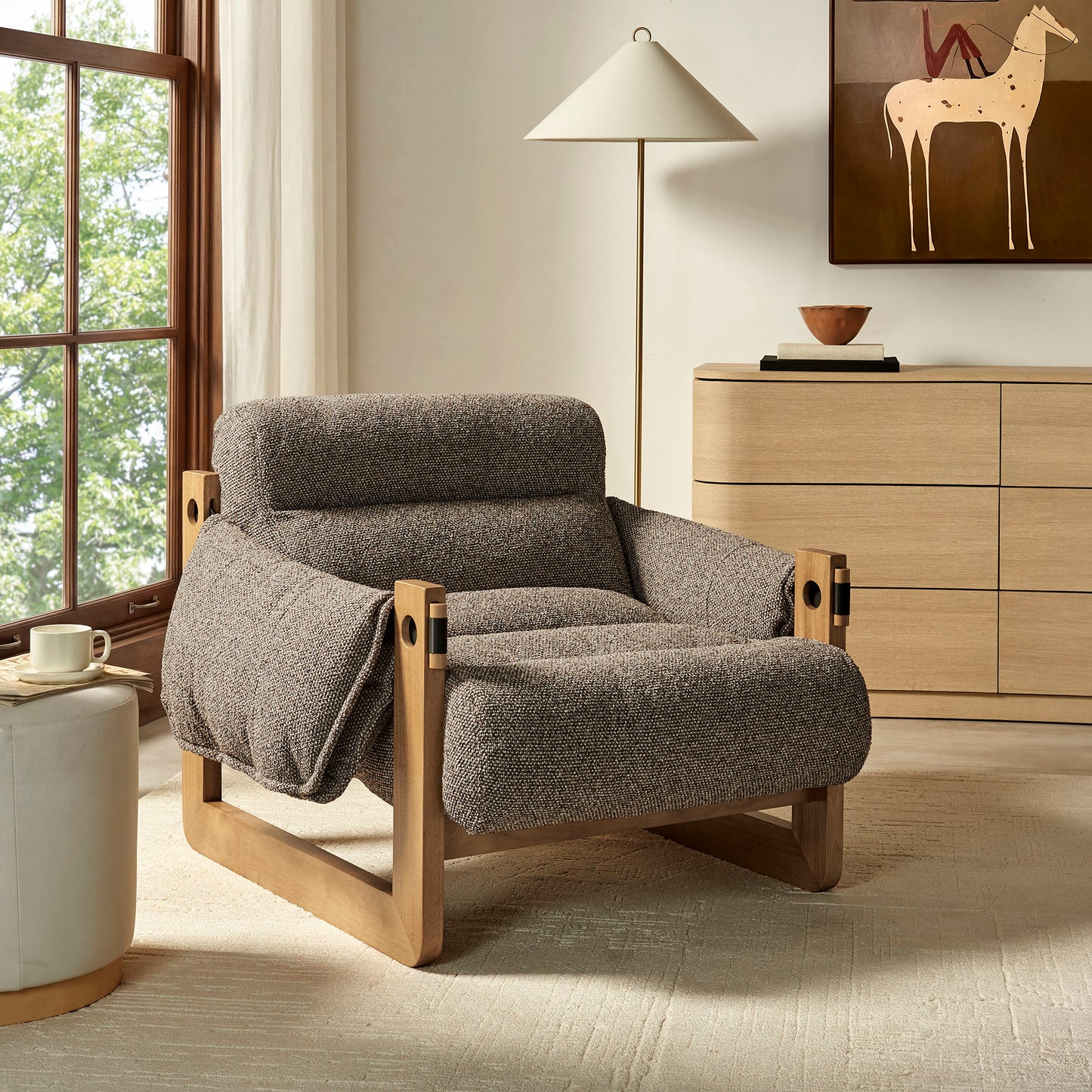 Sorelle Upholstered Fabric Sling Lounge Chair by Modway