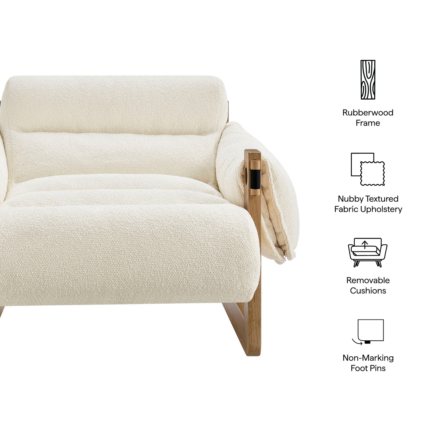 Sorelle Upholstered Fabric Sling Lounge Chair by Modway