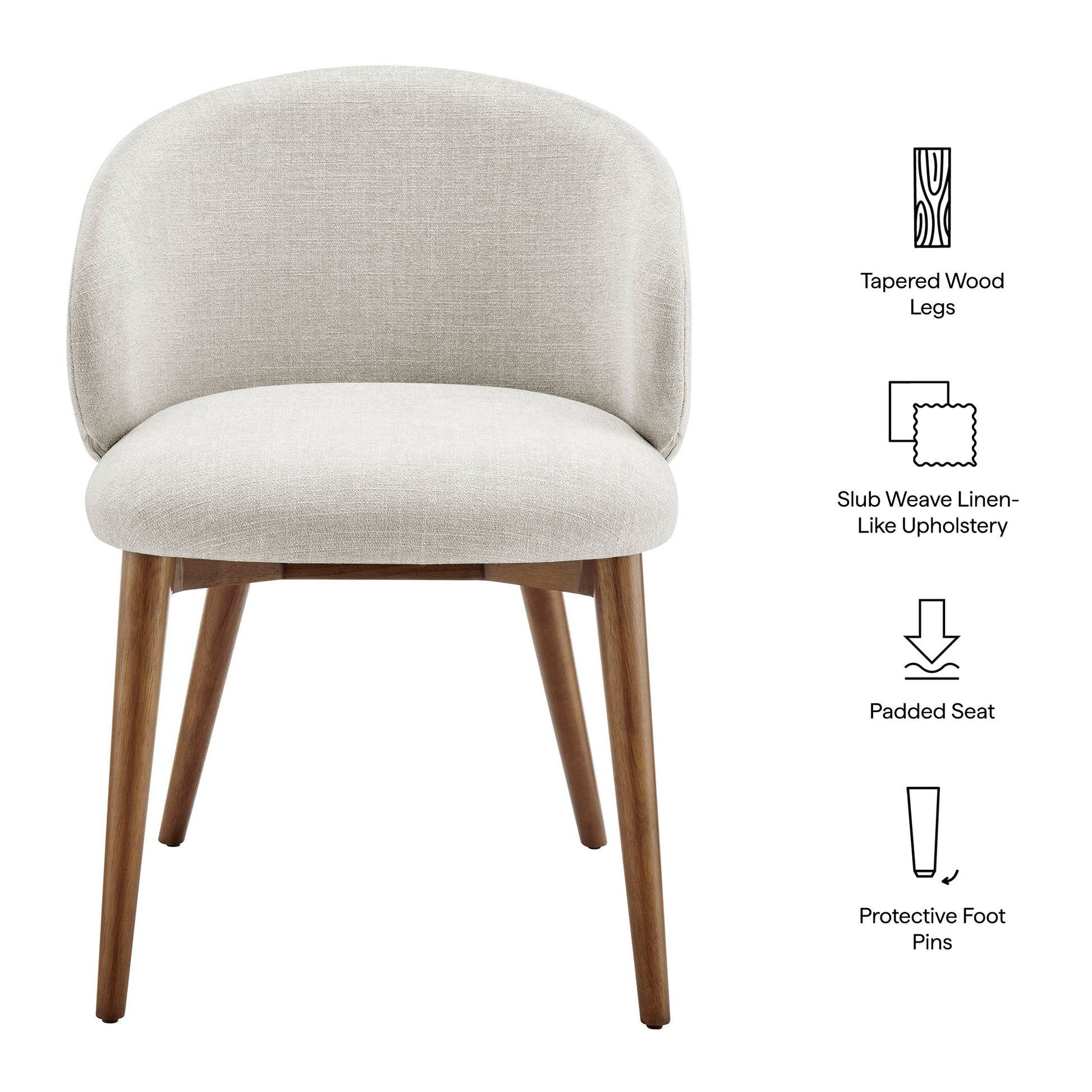 Anelle Upholstered Fabric Dining Chairs Set of 2 by Modway