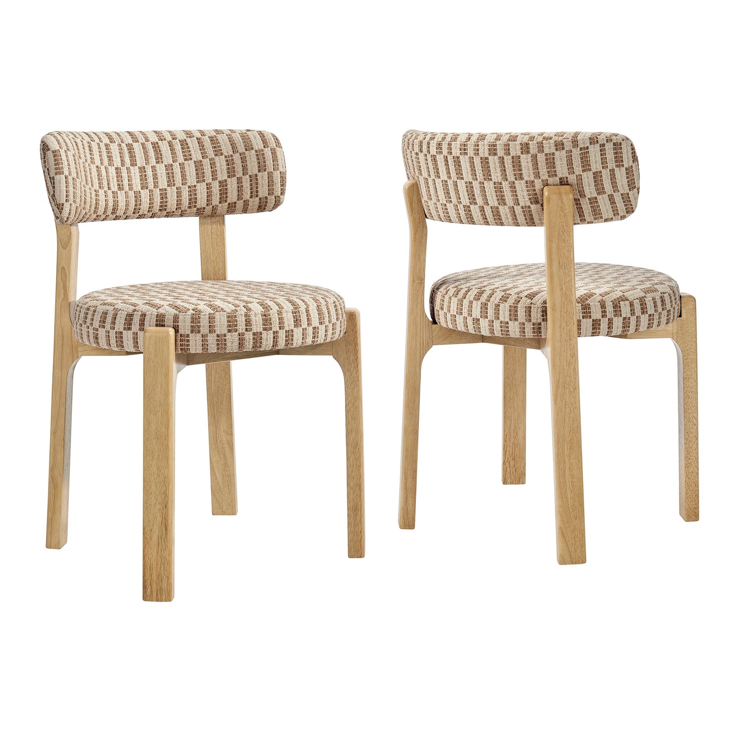 Marsha Retro Upholstered Fabric Dining Chairs Set of 2 by Modway