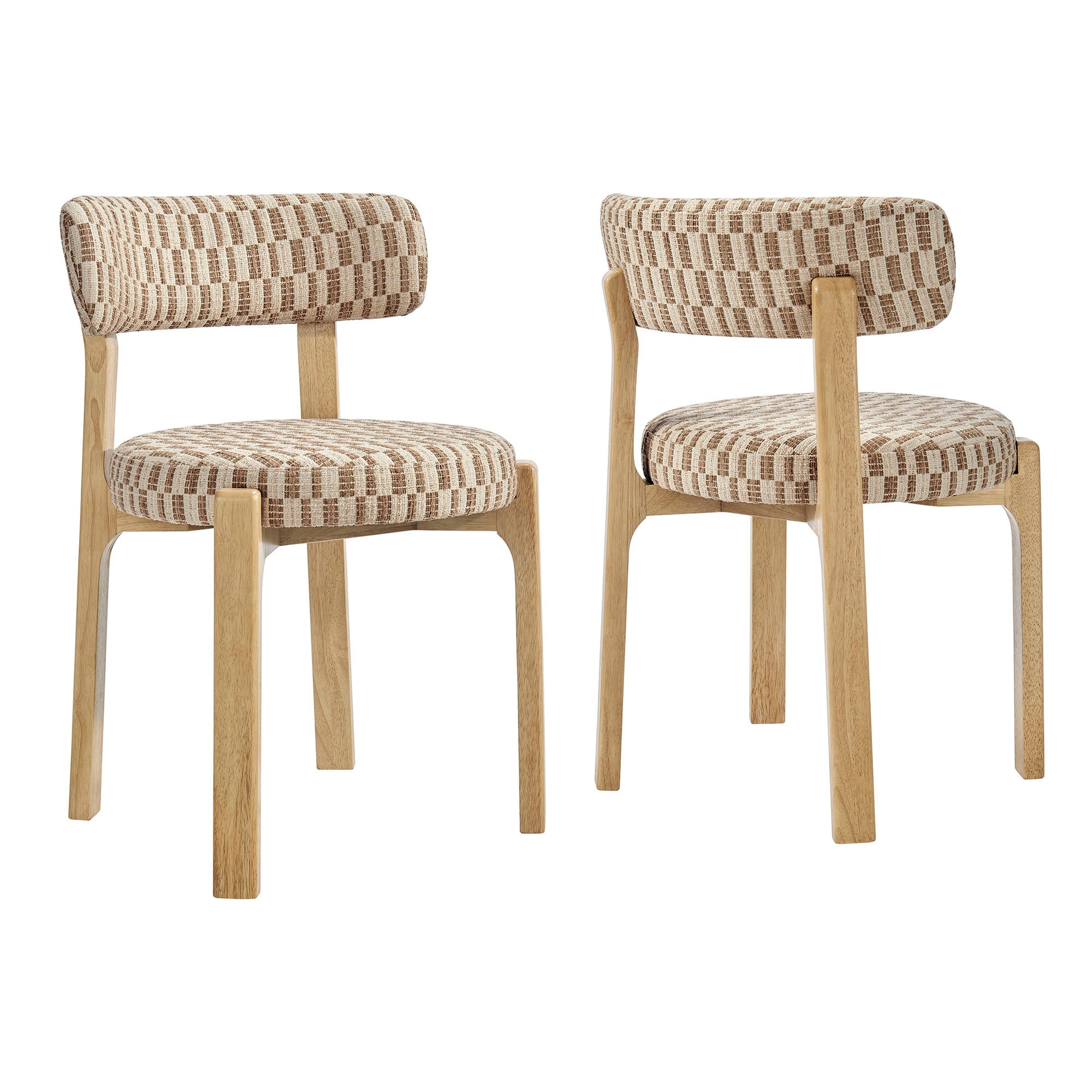 Marsha Retro Upholstered Fabric Dining Chairs Set of 2 by Modway
