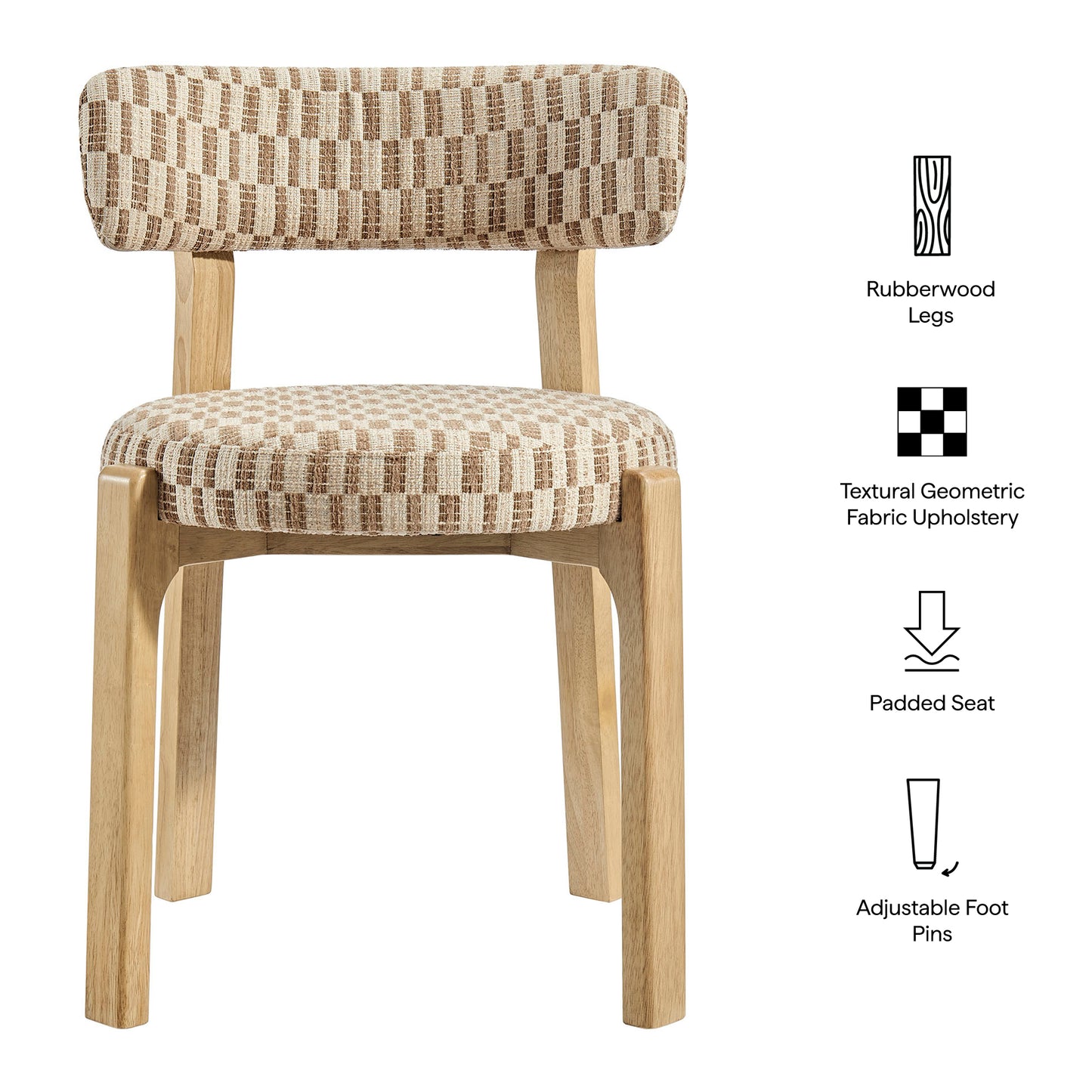 Marsha Retro Upholstered Fabric Dining Chairs Set of 2 by Modway