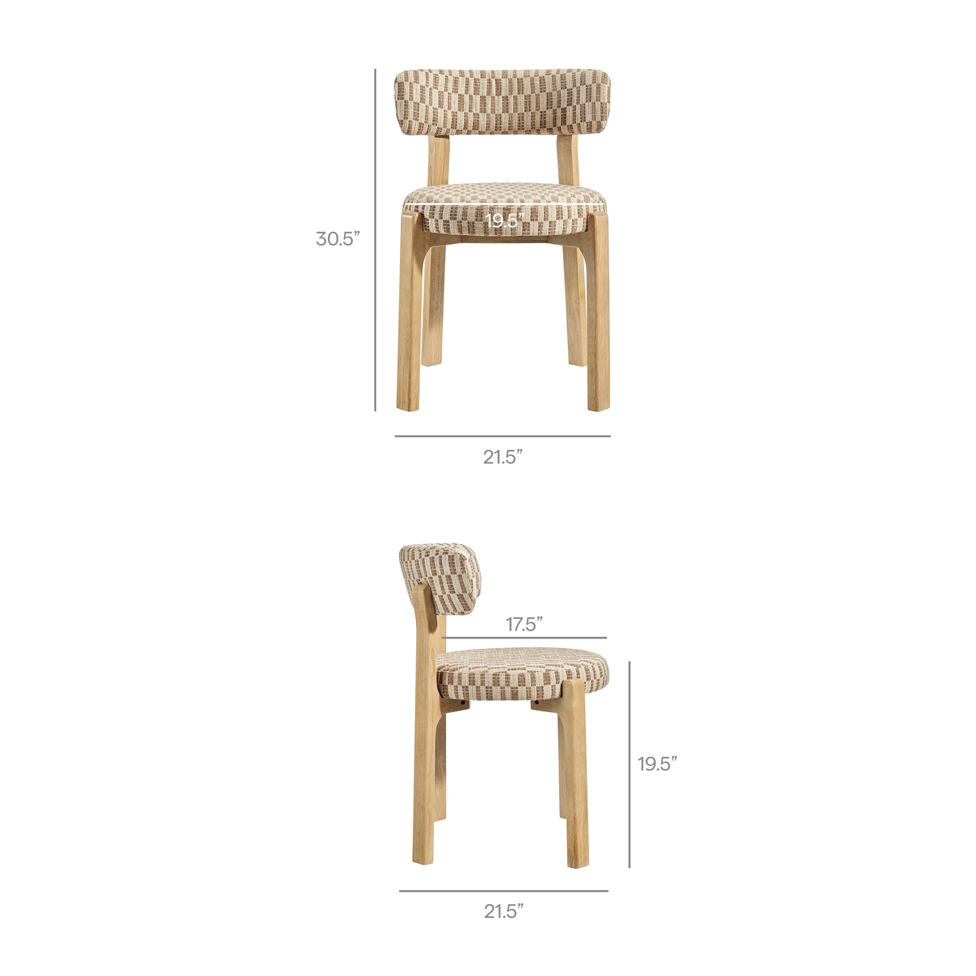 Marsha Retro Upholstered Fabric Dining Chairs Set of 2 by Modway