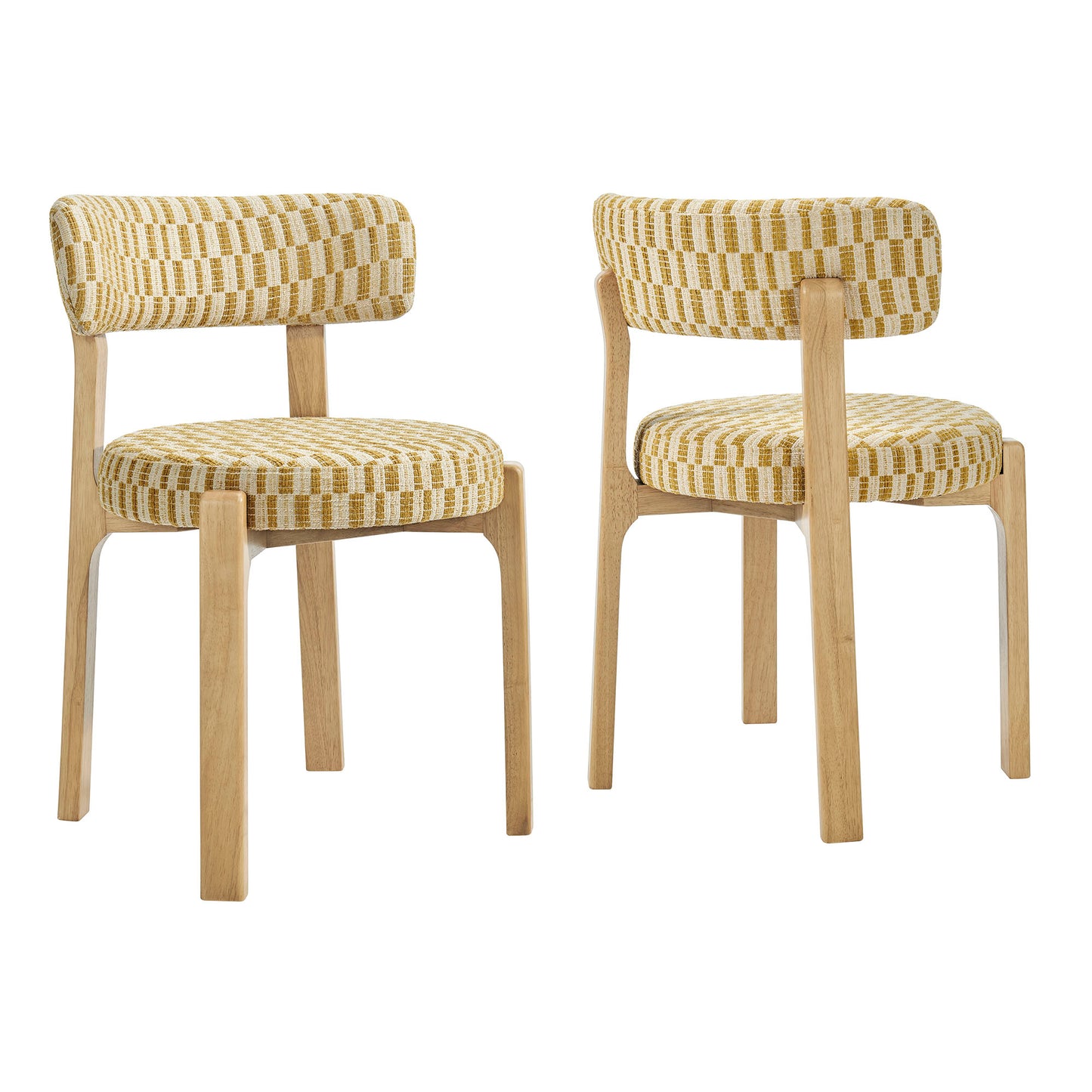 Marsha Retro Upholstered Fabric Dining Chairs Set of 2 by Modway