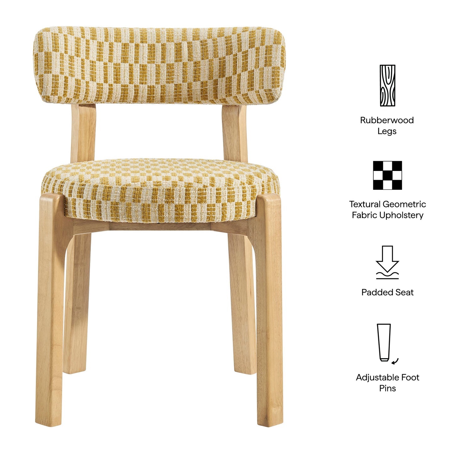 Marsha Retro Upholstered Fabric Dining Chairs Set of 2 by Modway