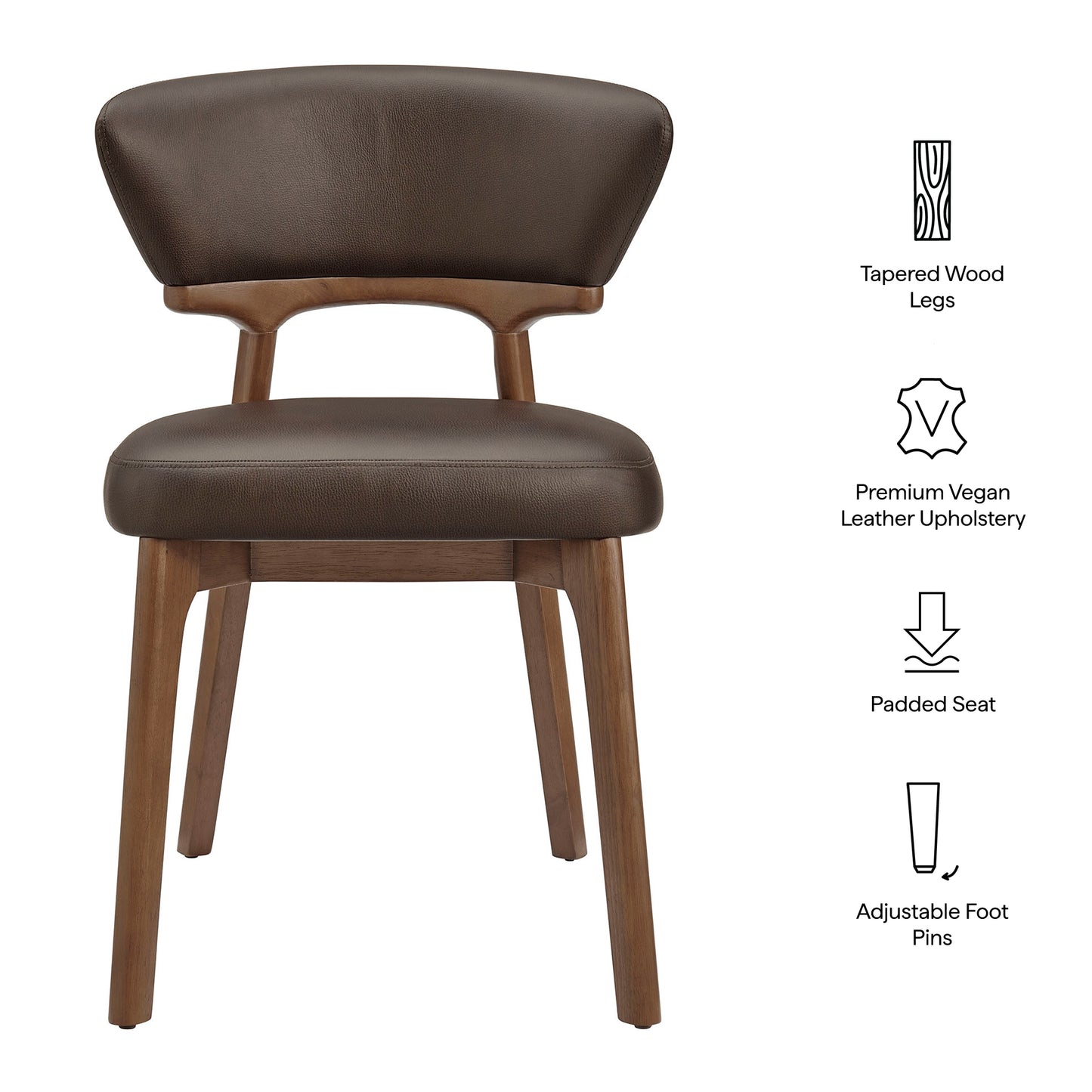 Daphne Vegan Leather Dining Chairs Set of 2 by Modway