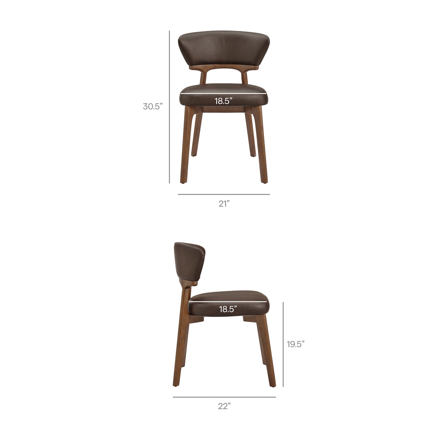 Daphne Vegan Leather Dining Chairs Set of 2 by Modway