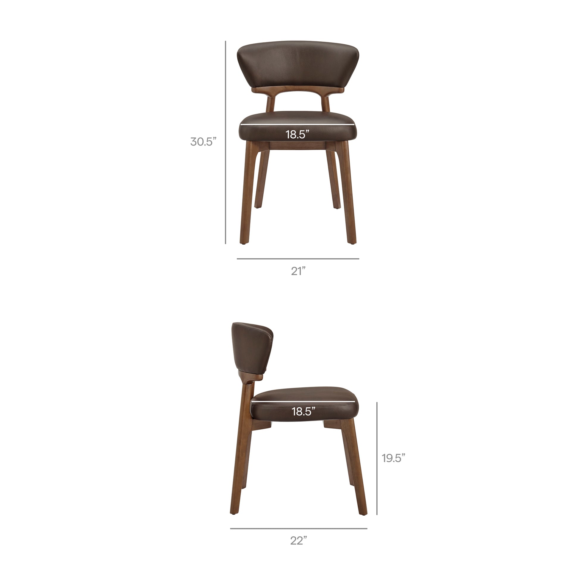 Daphne Vegan Leather Dining Chairs Set of 2 by Modway