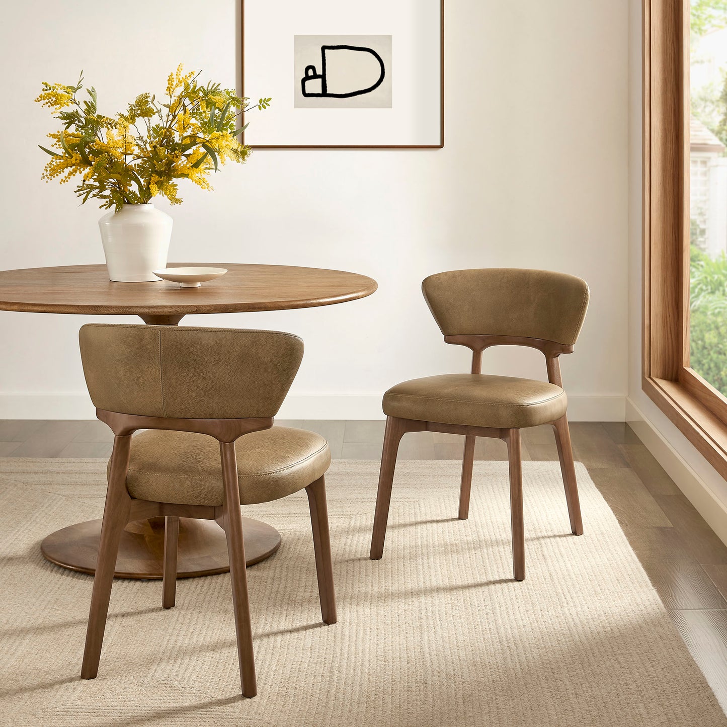 Daphne Vegan Leather Dining Chairs Set of 2 by Modway