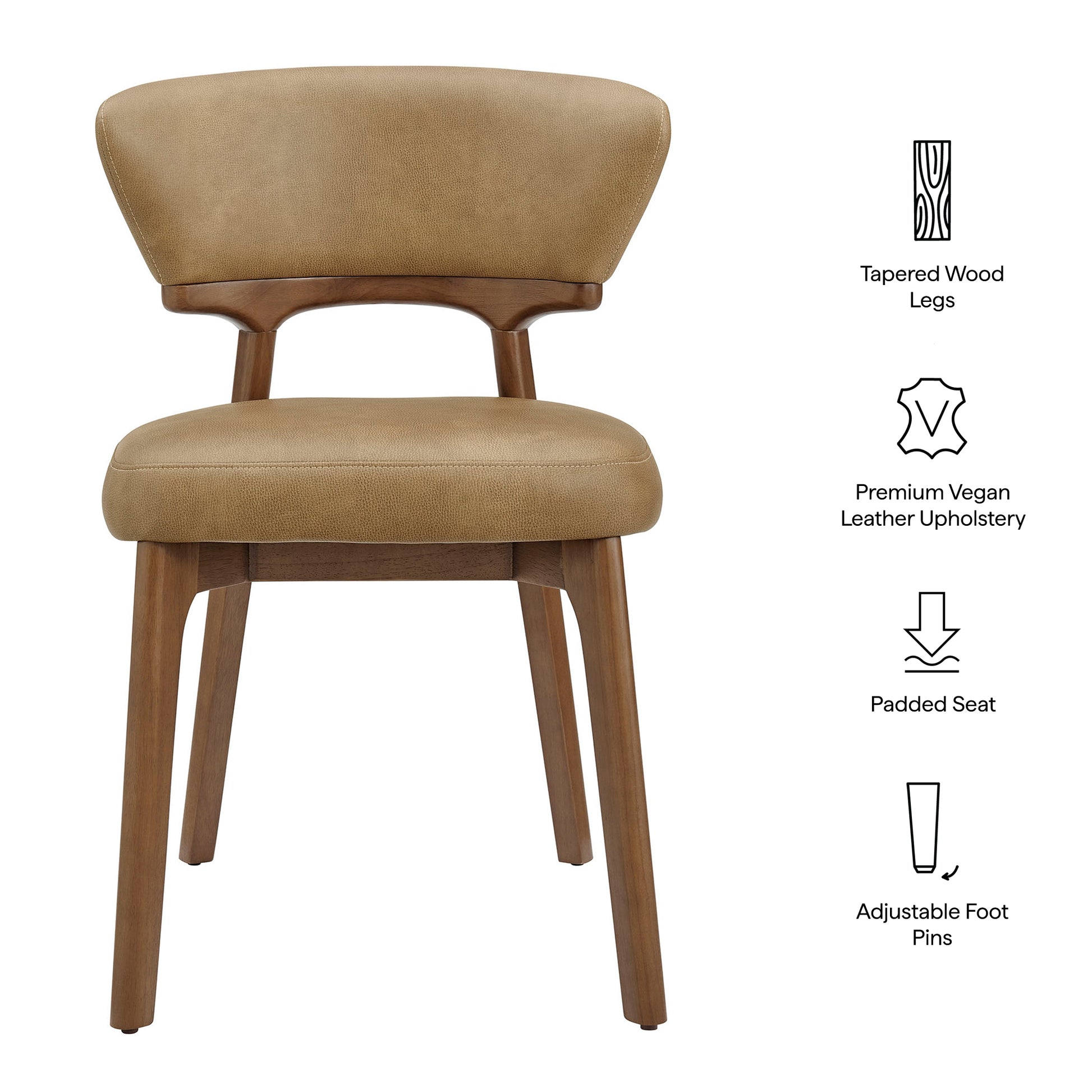 Daphne Vegan Leather Dining Chairs Set of 2 by Modway