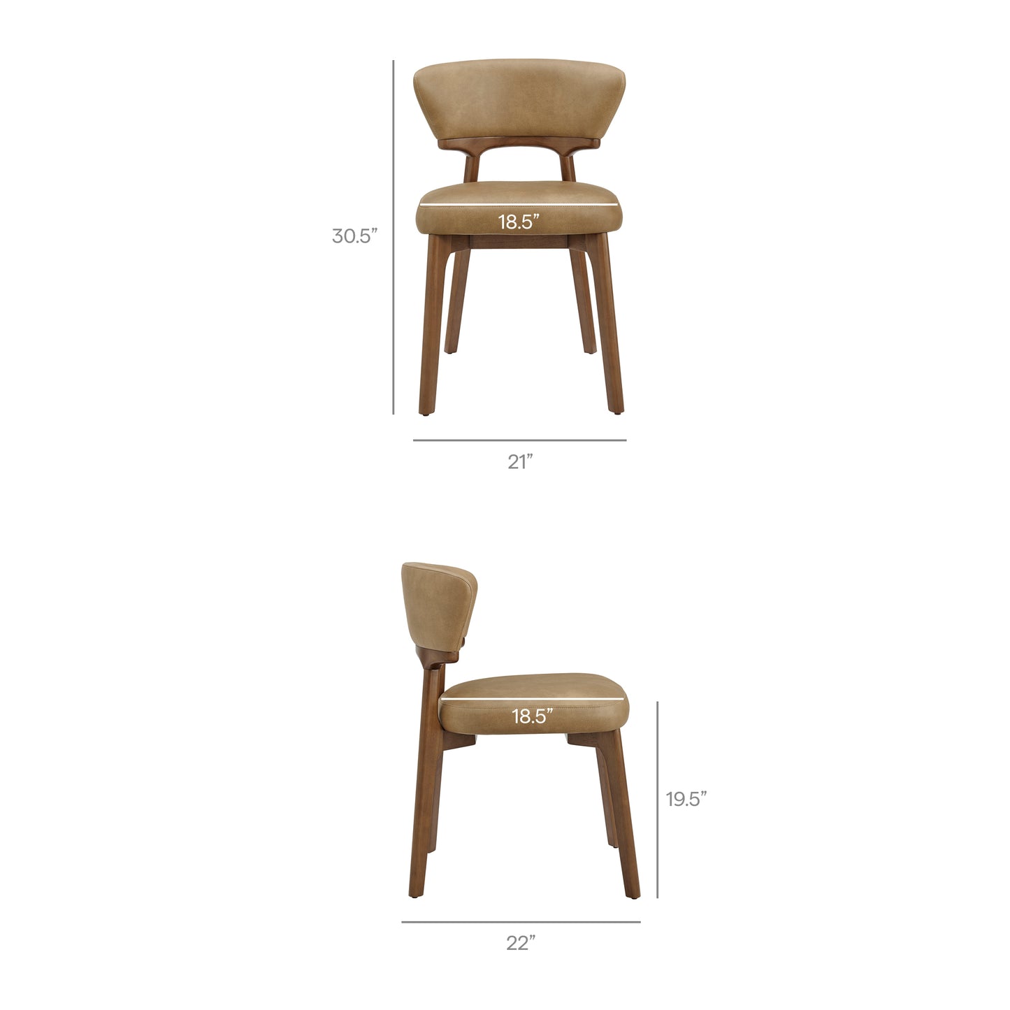 Daphne Vegan Leather Dining Chairs Set of 2 by Modway