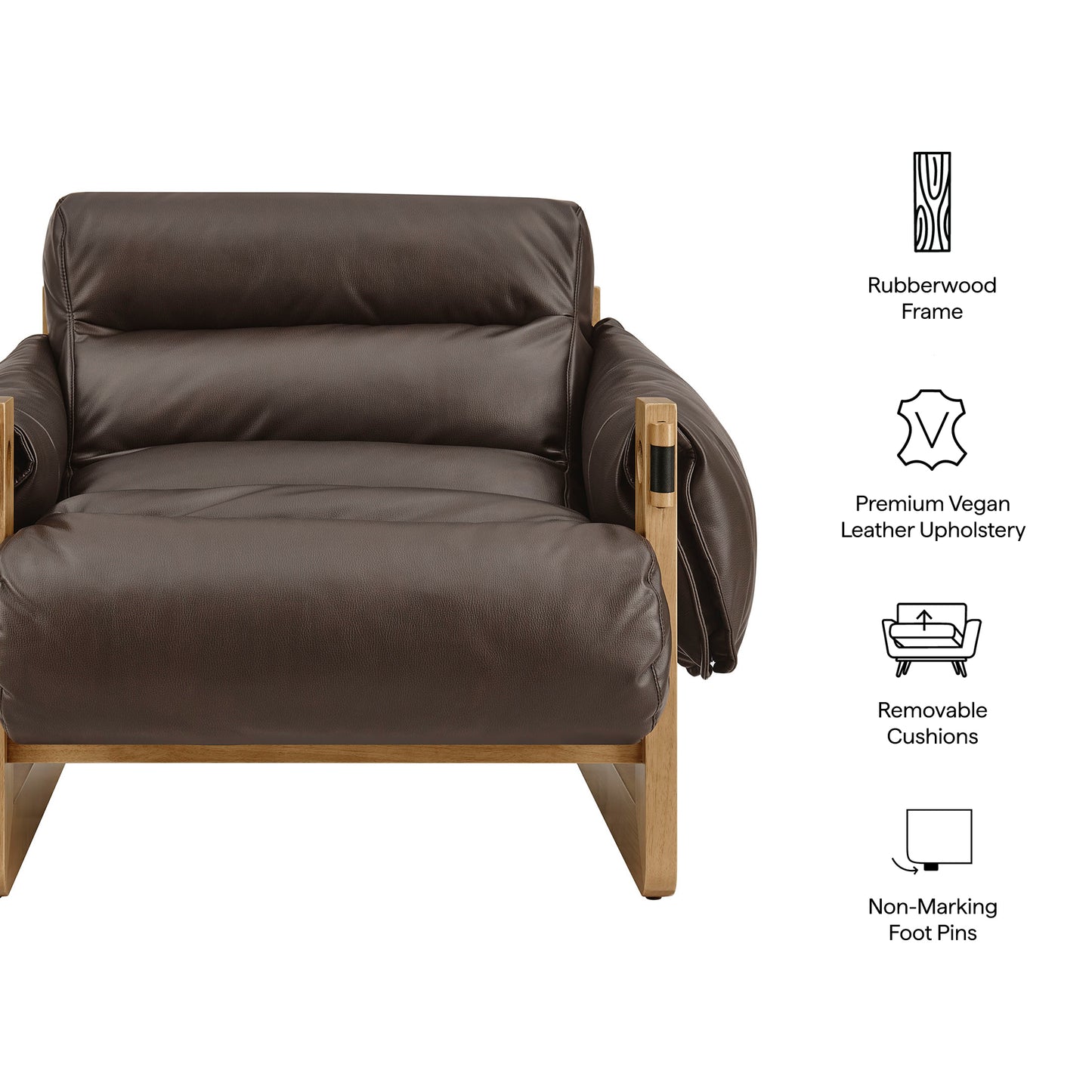 Sorelle Vegan Leather Sling Lounge Chair by Modway
