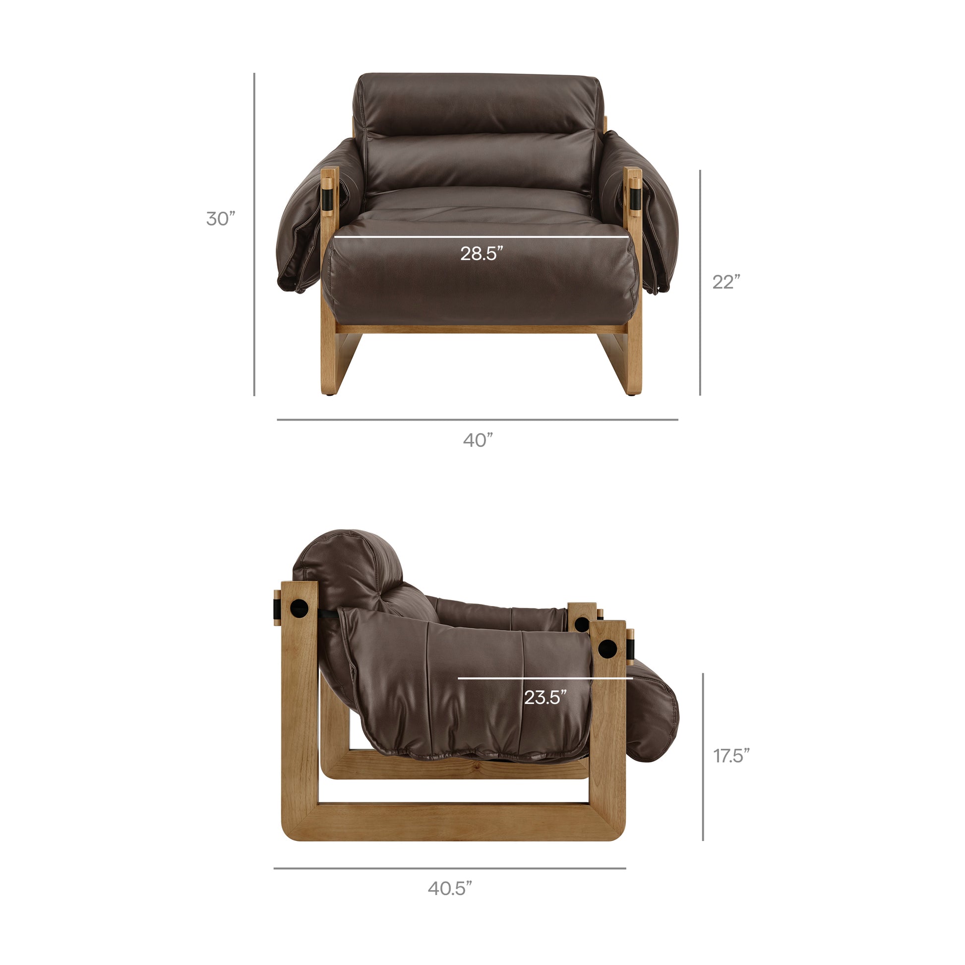Sorelle Vegan Leather Sling Lounge Chair by Modway
