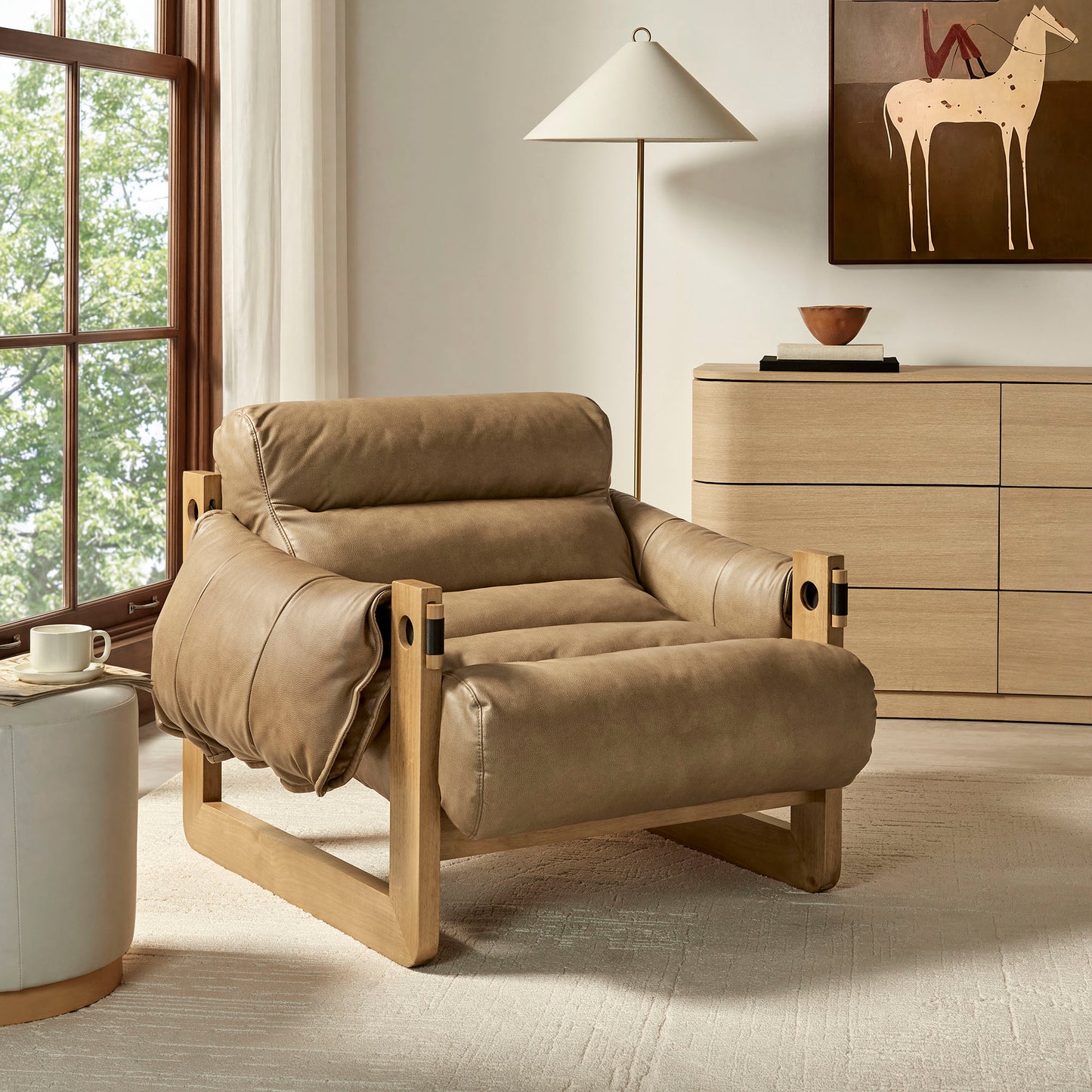 Sorelle Vegan Leather Sling Lounge Chair by Modway