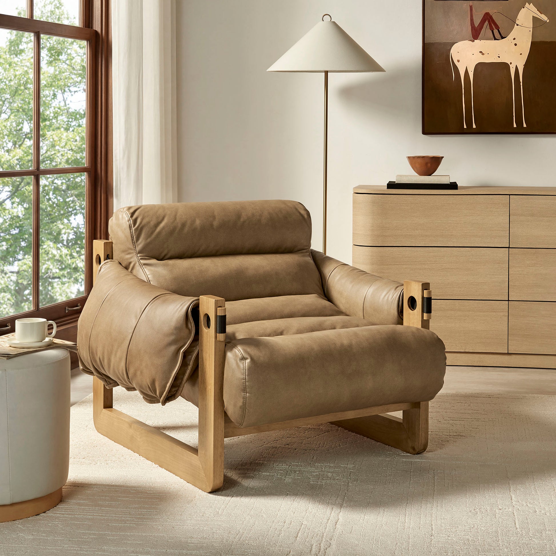 Sorelle Vegan Leather Sling Lounge Chair by Modway