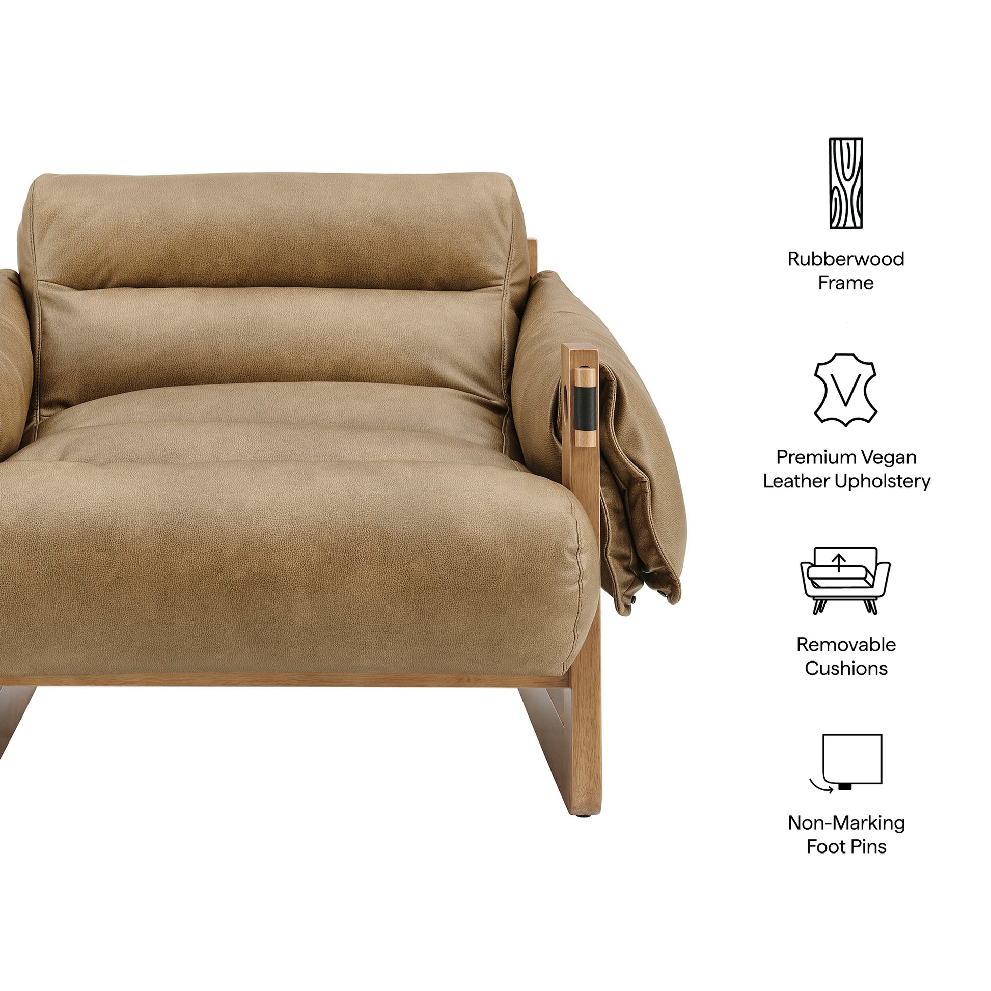Sorelle Vegan Leather Sling Lounge Chair by Modway